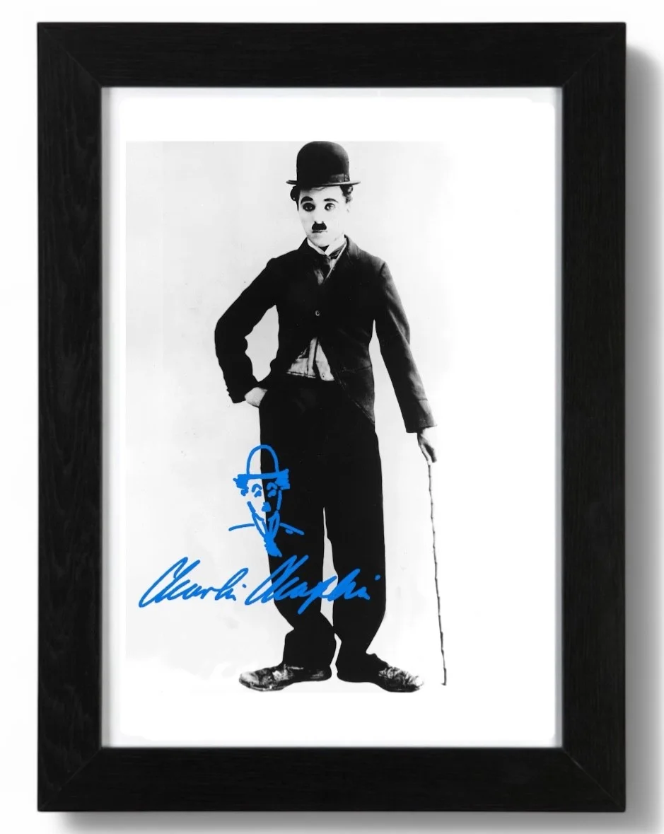 Charlie Chaplin Signed autograph PHOTO Pre Print 6x4/A4/ Framed, изображение 3