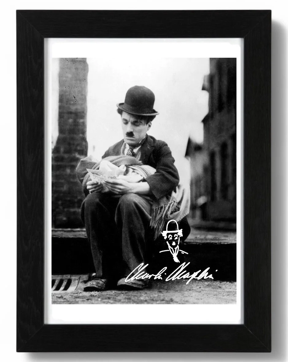 Charlie Chaplin Signed autograph PHOTO Pre Print 6x4/A4/ Framed, изображение 2