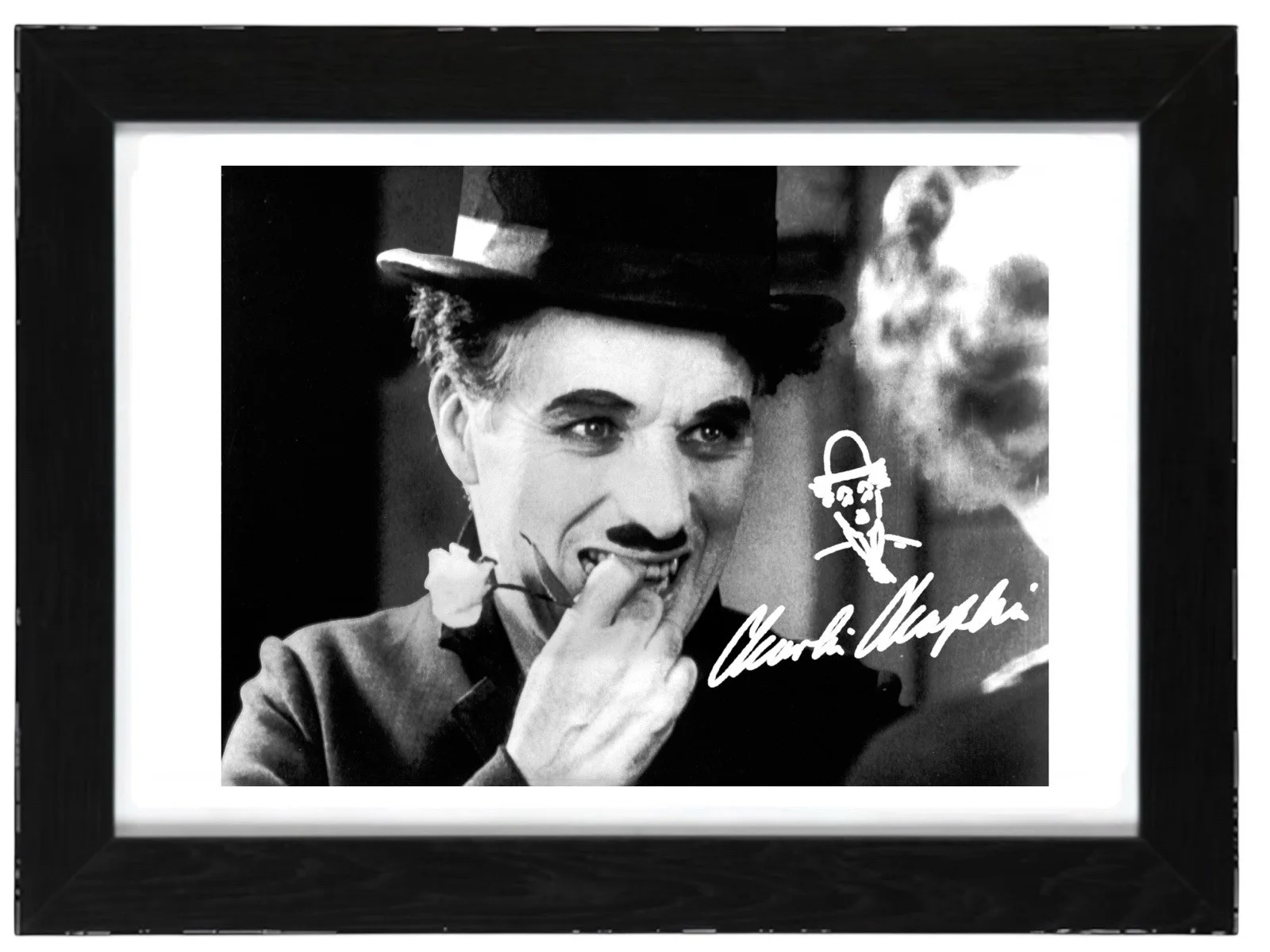 Charlie Chaplin Signed autograph PHOTO Pre Print 6x4/A4/ Framed, изображение 2