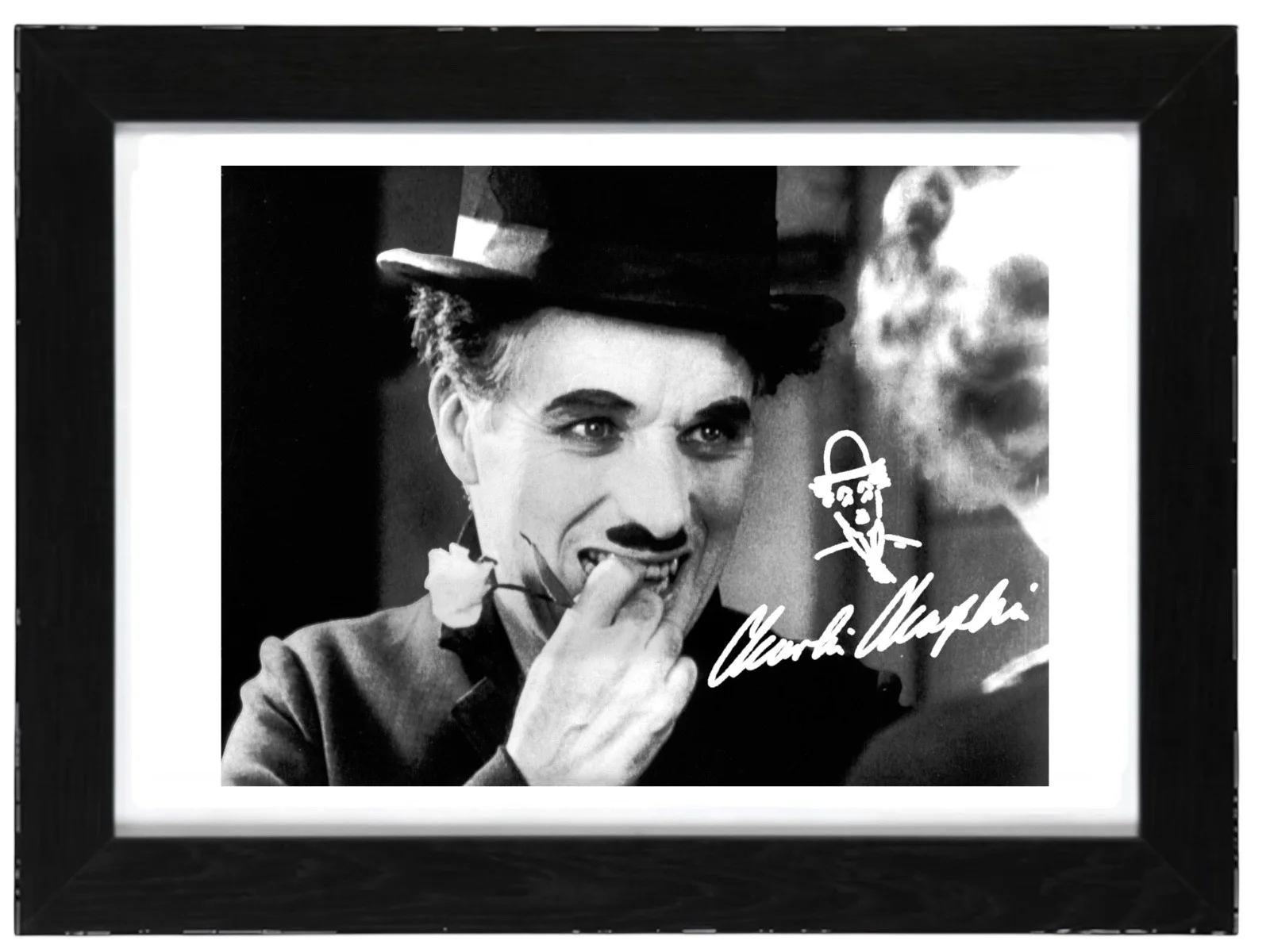 Charlie Chaplin Signed autograph PHOTO Pre Print 6x4/A4/ Framed, изображение 3