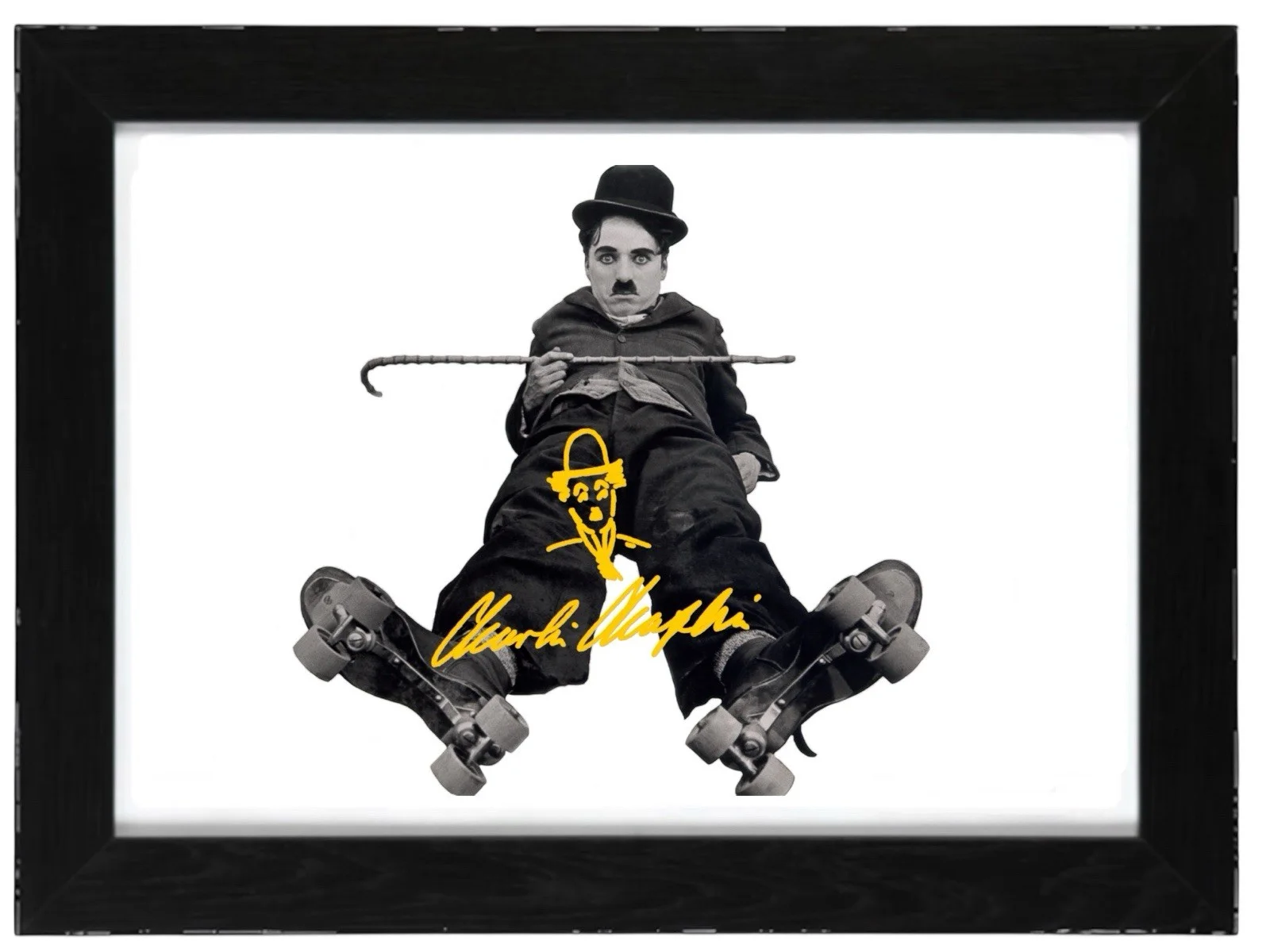 Charlie Chaplin Signed autograph PHOTO Pre Print 6x4/A4/ Framed, image 2