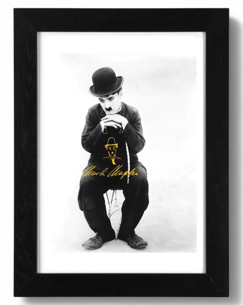 Charlie Chaplin Signed autograph PHOTO Pre Print 6x4/A4/ Framed, image 3