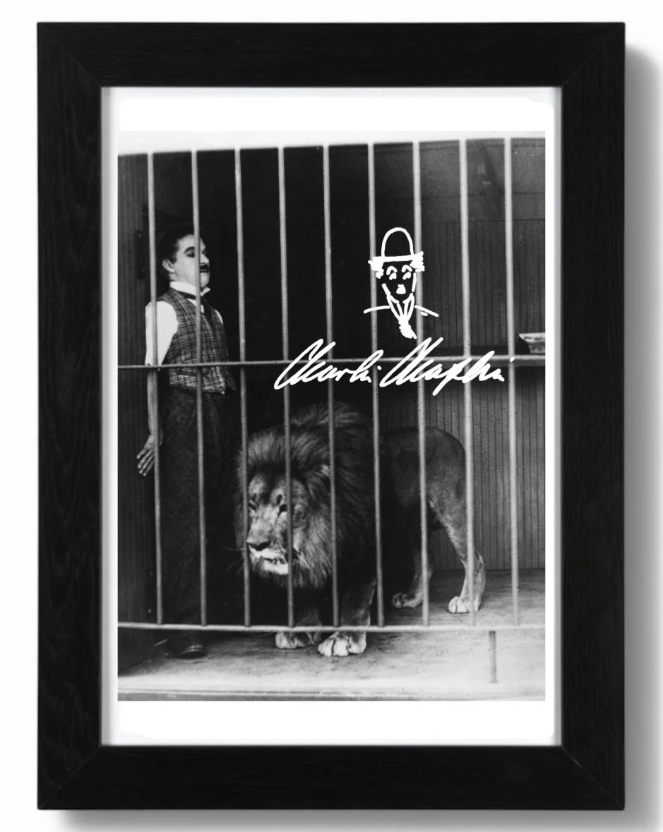 Charlie Chaplin Signed autograph PHOTO Pre Print 6x4/A4/ Framed, image 3