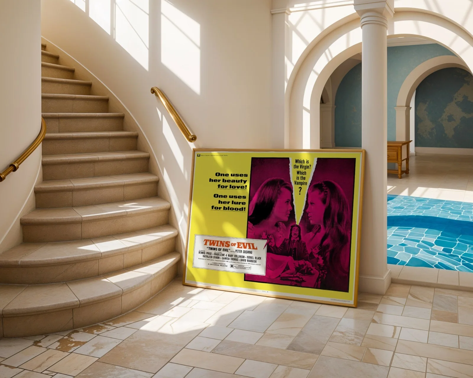 Twins Of Evil - 1971 Hammer Horror Film Restored 30" x 40" UK Quad Poster, изображение 4