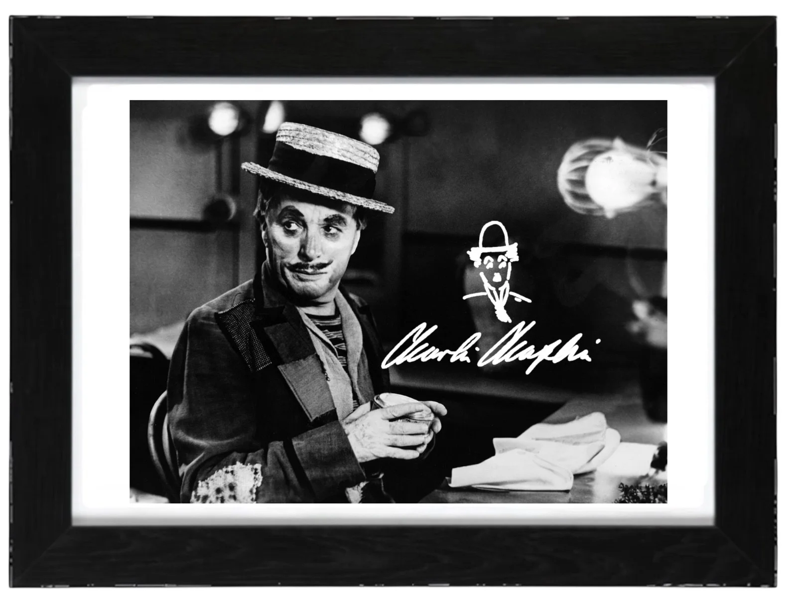 Charlie Chaplin Signed autograph PHOTO Pre Print 6x4/A4/ Framed, image 3