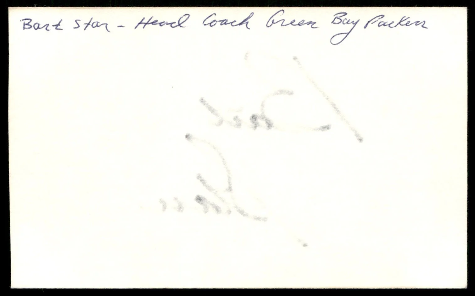 Bart Star Signed Index Card Auto -Rare Vintage Autograph, image 2