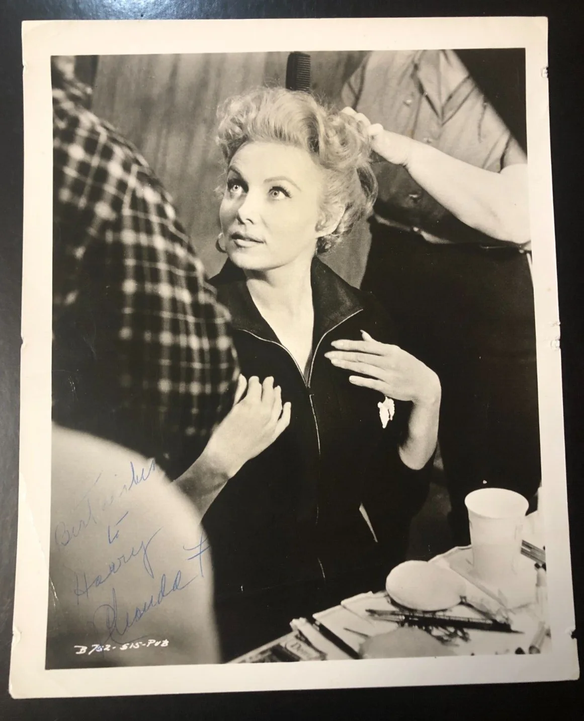 Rhonda Fleming — Actress Rhonda Fleming Hand Signed Autographed B&W 8x10 Original Publicity Photo