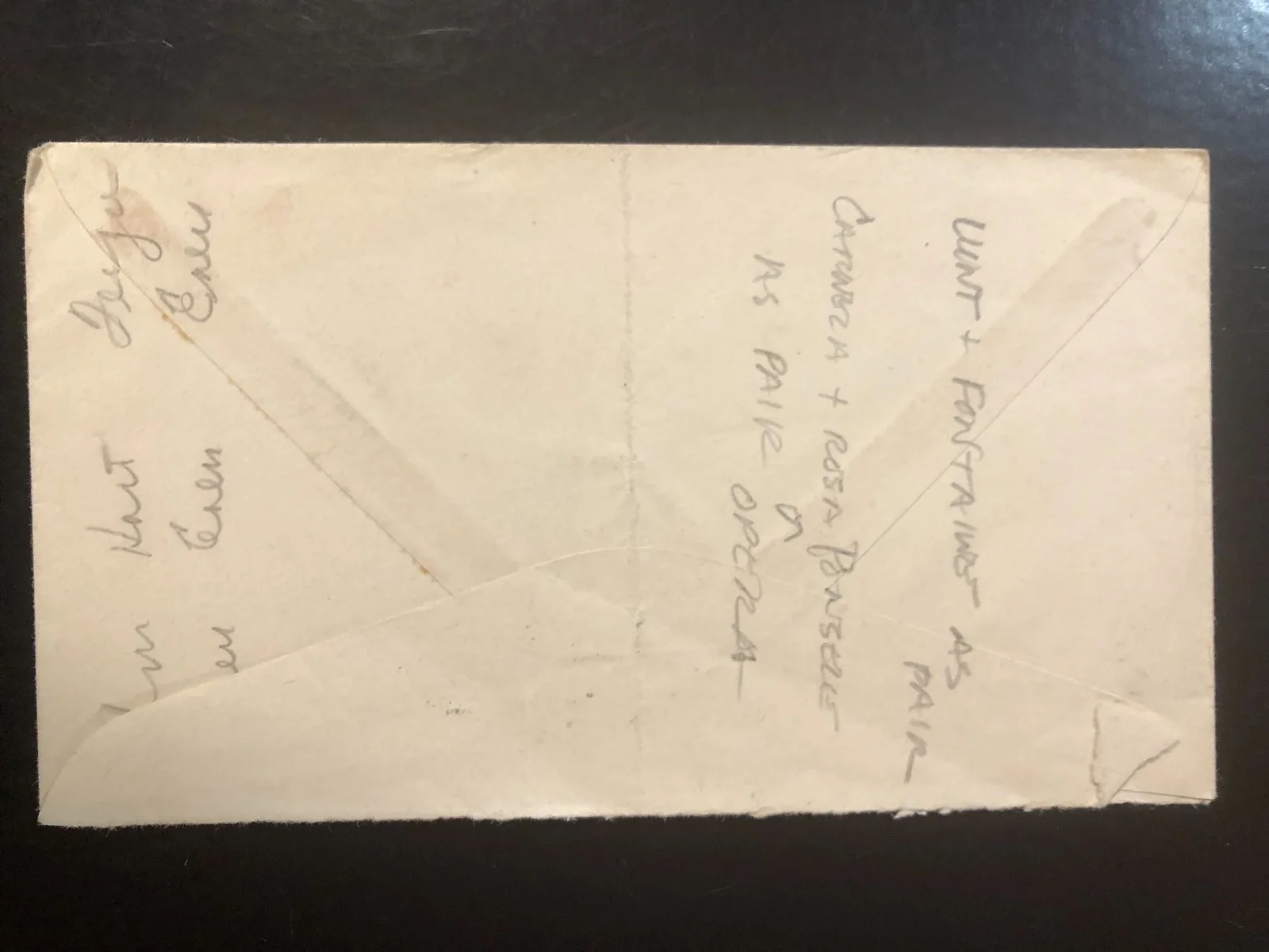 ALFRED LUNT, LYNN FONTAINE — ALFRED LUNT & LYNN FONTAINE AUTOGRAPHED 3x5 INDEX CARDS - Envelope Dated 1947, image 5