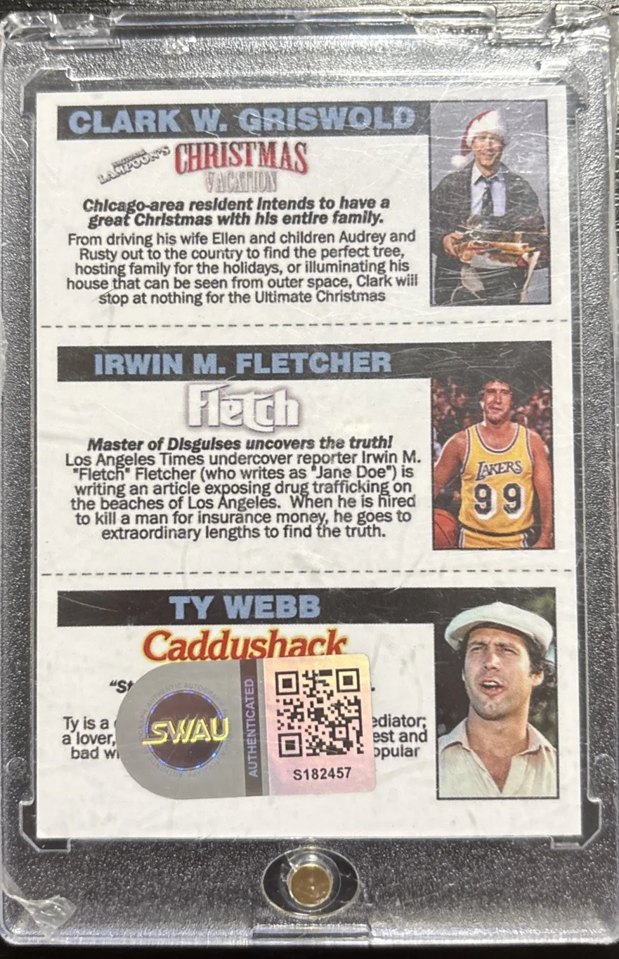 Chevy Chase — Chevy Chase Signed Auto Custom Card Fletch-Clark-Webb SWAU COA, изображение 2
