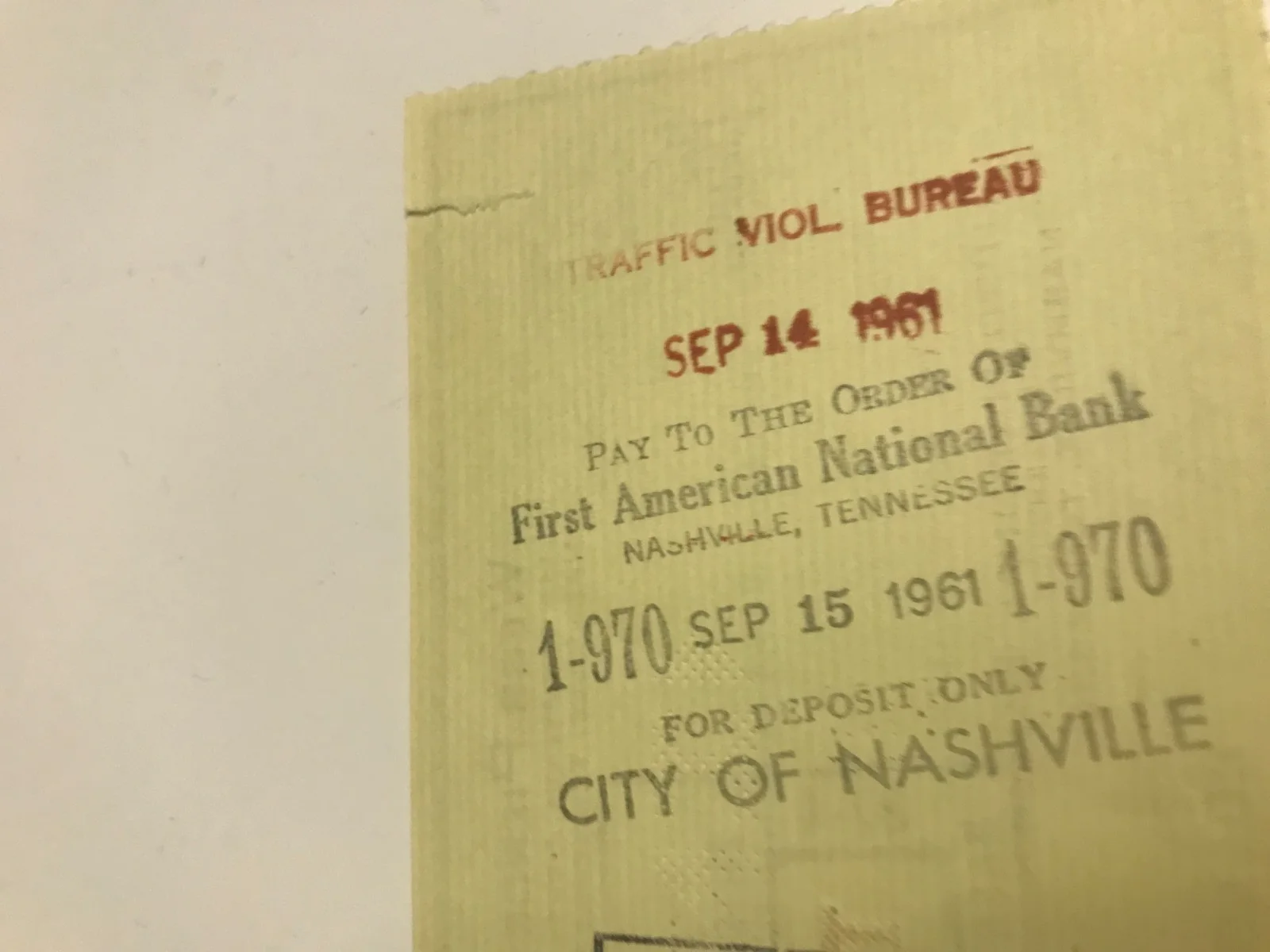 Webb Pierce Signed Autograph Check Grand Ole Opry Member Traffic Violation 1961, изображение 3