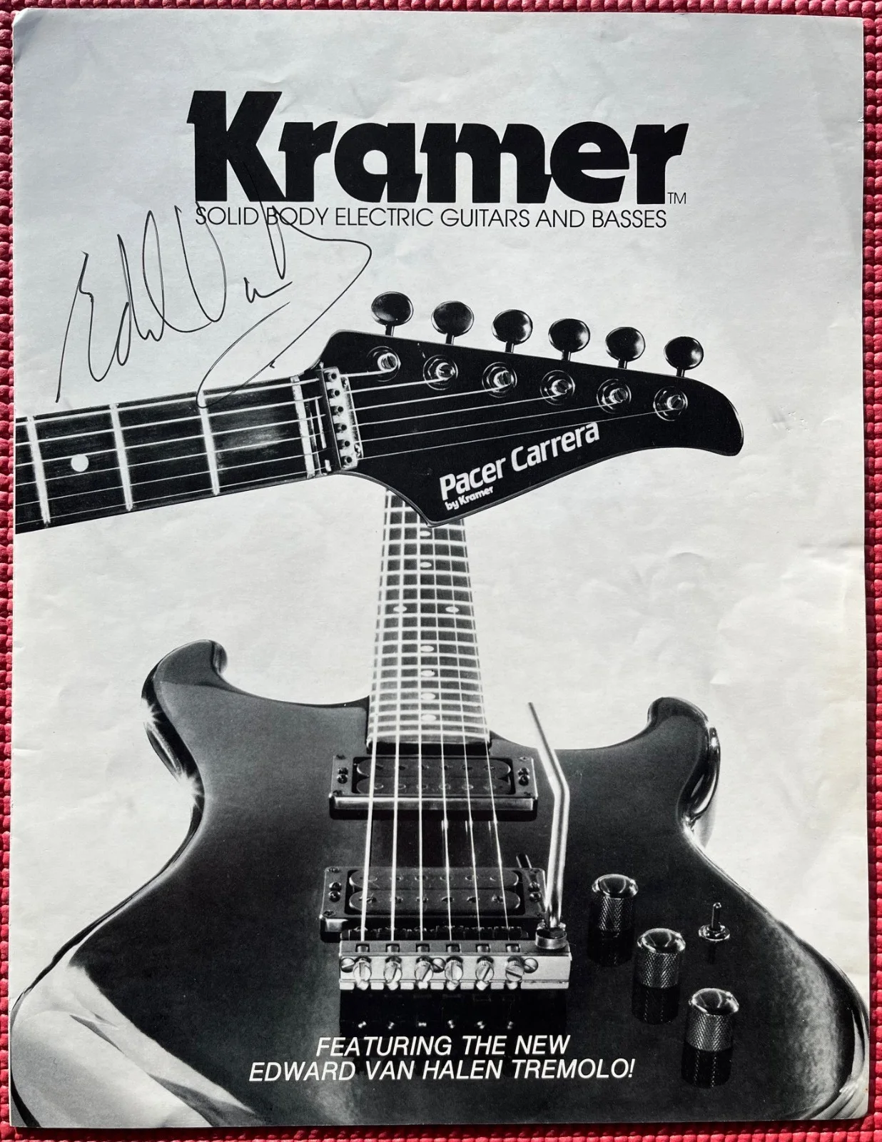 REAL signed EDWARD VAN HALEN autographed KRAMER PROMO PAMPHLET Epperson, image 2