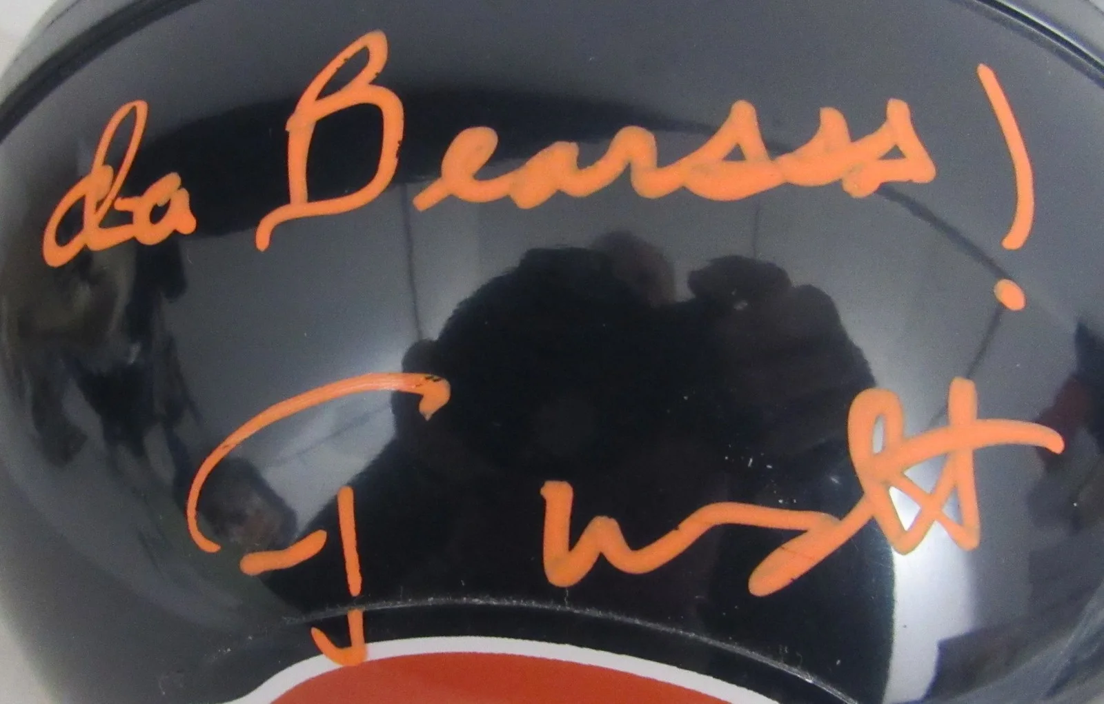 George Wendt Signed/Inscr Mini Football Helmet Bears "Cheers" JSA 208019, изображение 2