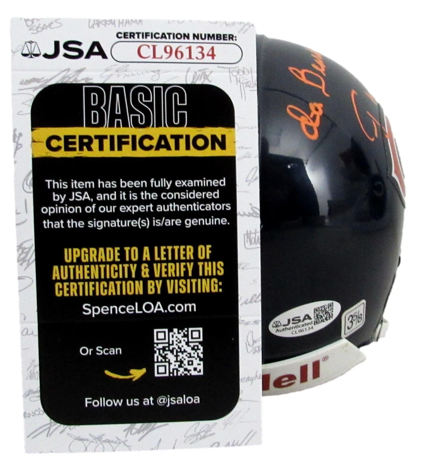 George Wendt Signed/Inscr Mini Football Helmet Bears "Cheers" JSA 208019, изображение 5