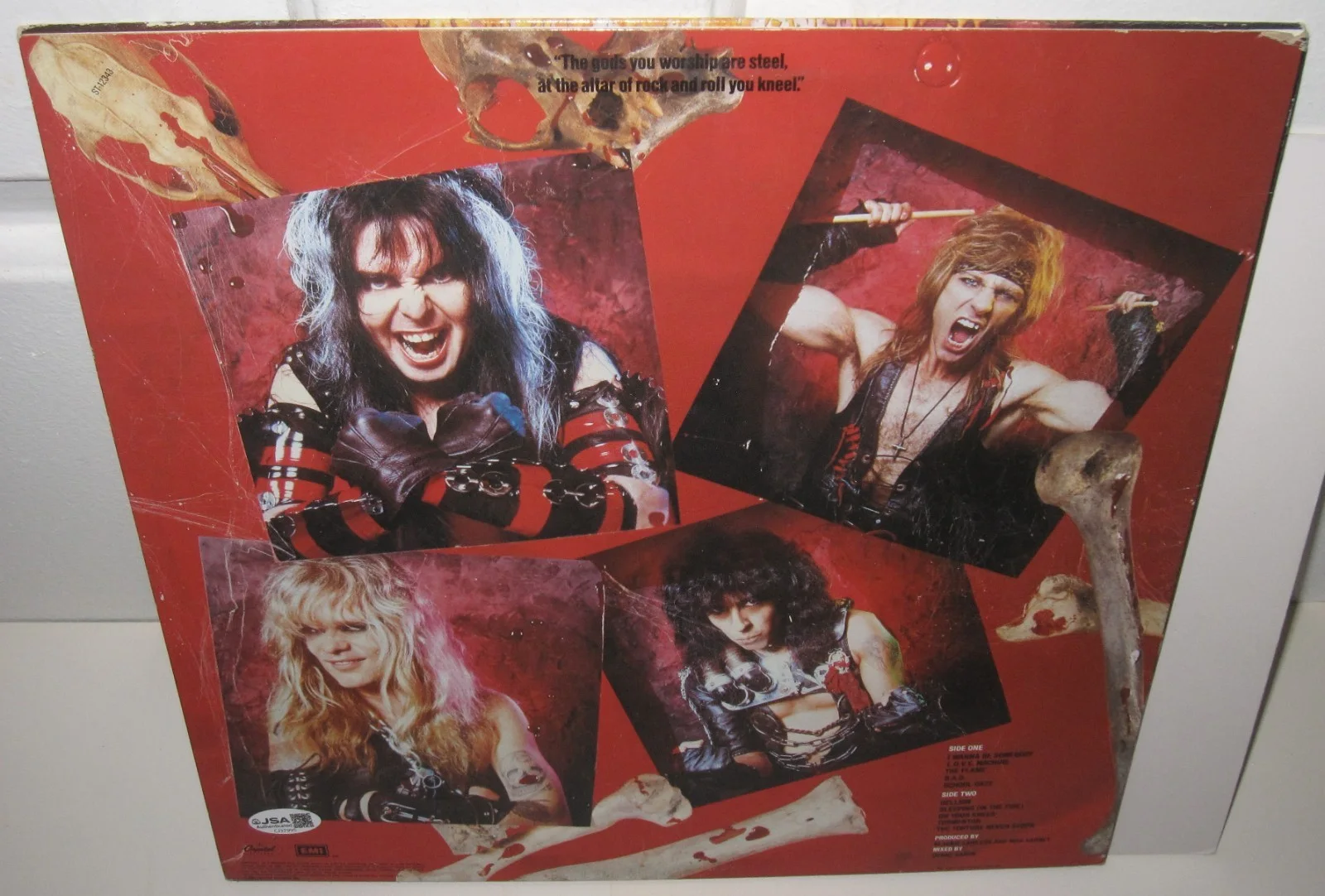 WASP SIGNED ALBUM BLACKIE LAWLESS DEBUT SELF-TITLED VINYL ROCK AUTOGRAPH JSA COA, изображение 5