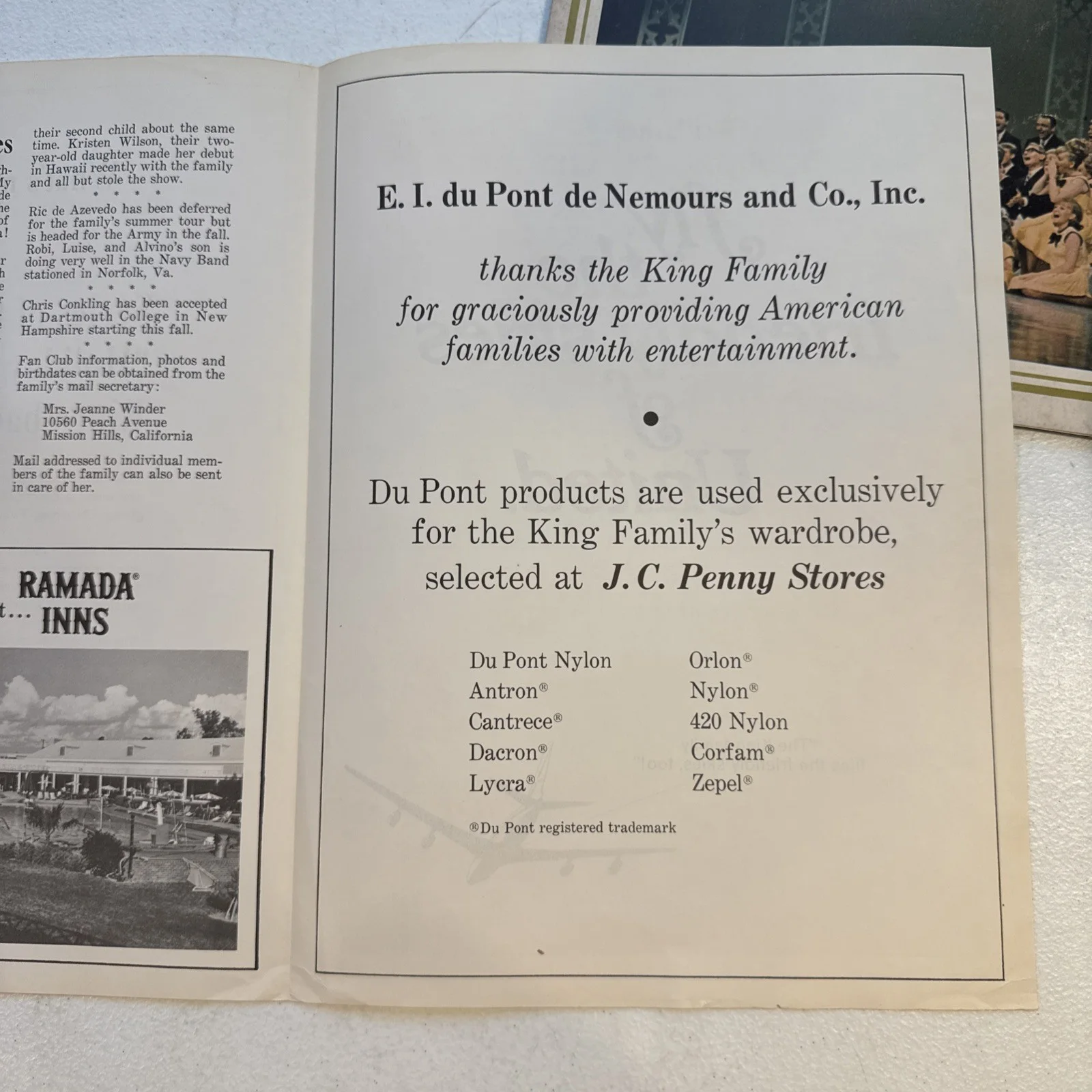Vintage 1965 The King Family, King Sisters & King Cousins Signed Program, изображение 4