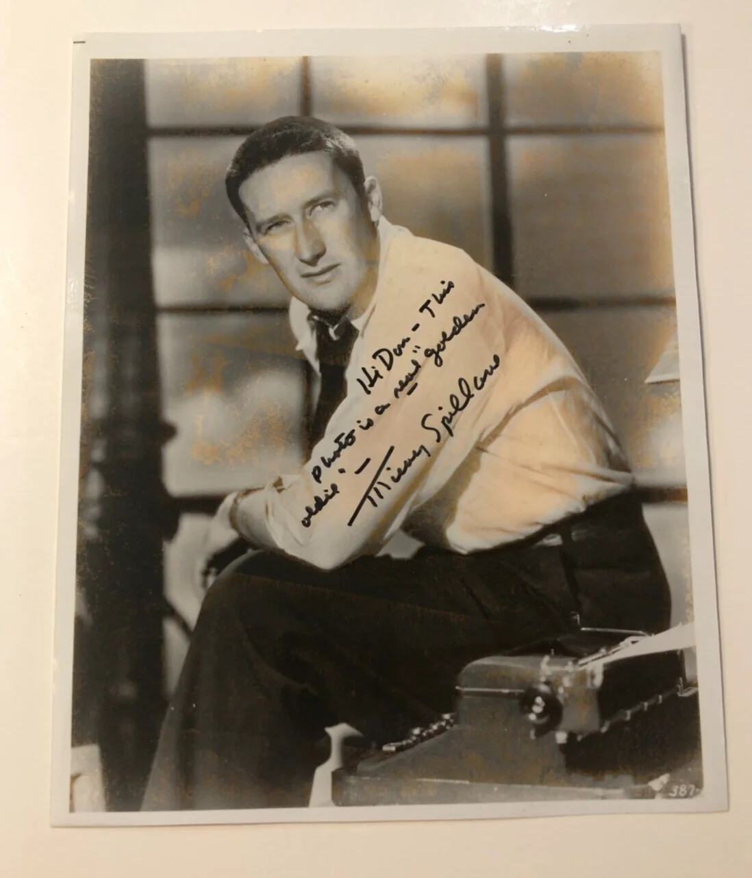 Mickey Spillane — Author Mickey Spillane Signed 8 x 10 Photo "Mike Hammer" Vintage Noir – RARE