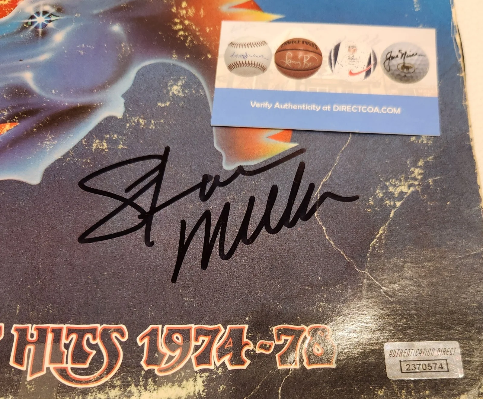 SIGNED! Steve Miller Band Autographed Album Record Vinyl Greatests Hits w! COA, изображение 3