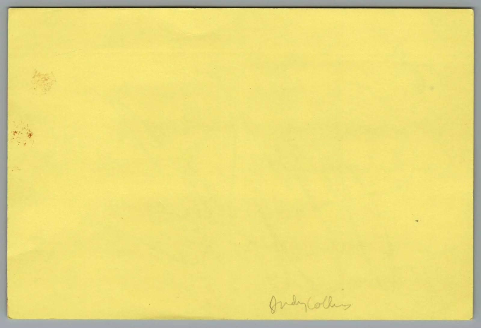 Judy Collins — Judy Collins Signed 4x6 Index Card Singer Songwriter Autographed, изображение 2