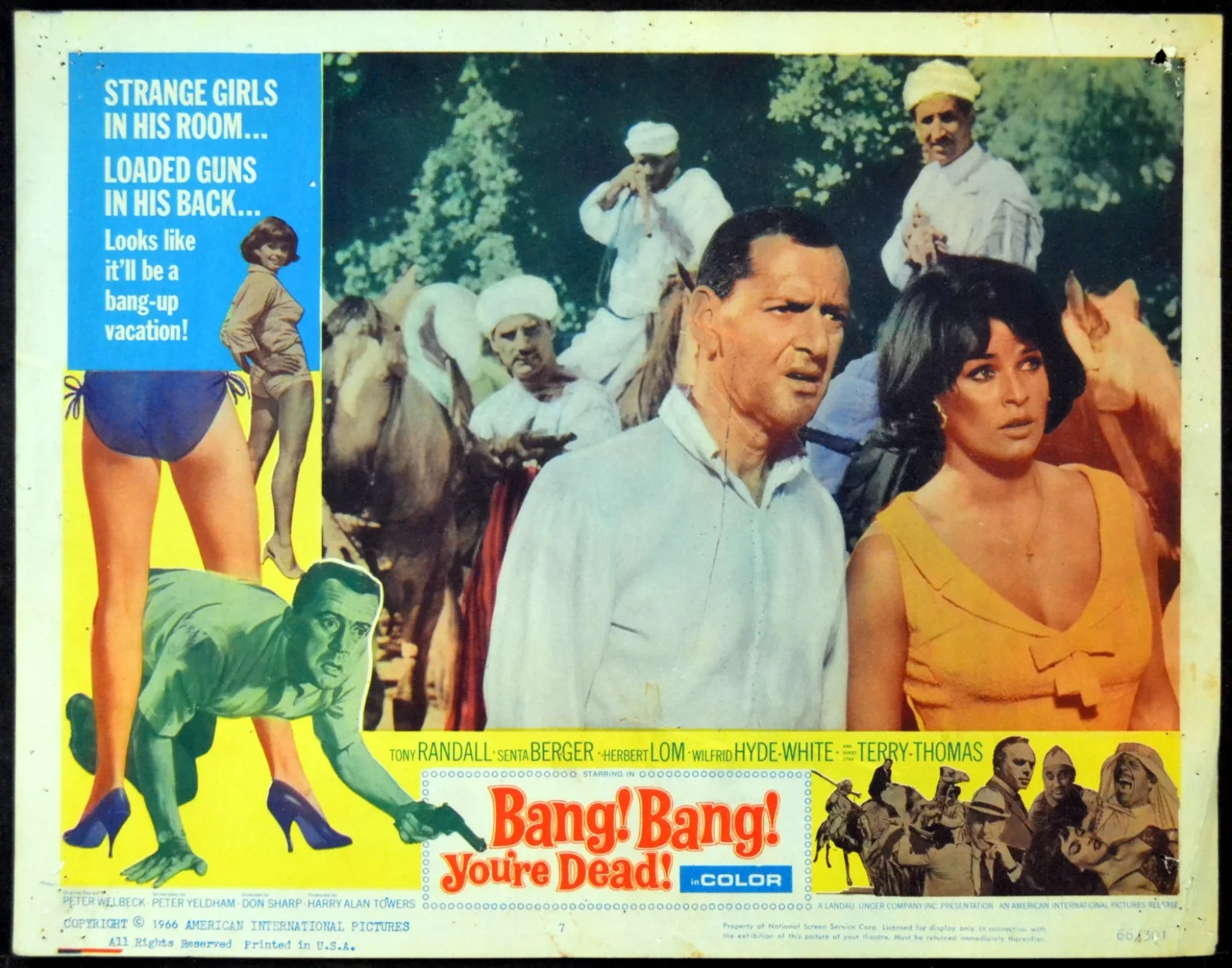 OUR MAN IN MARRAKESH 1966 Tony Randall, Senta Berger 3 LOBBY CARDS, image 2