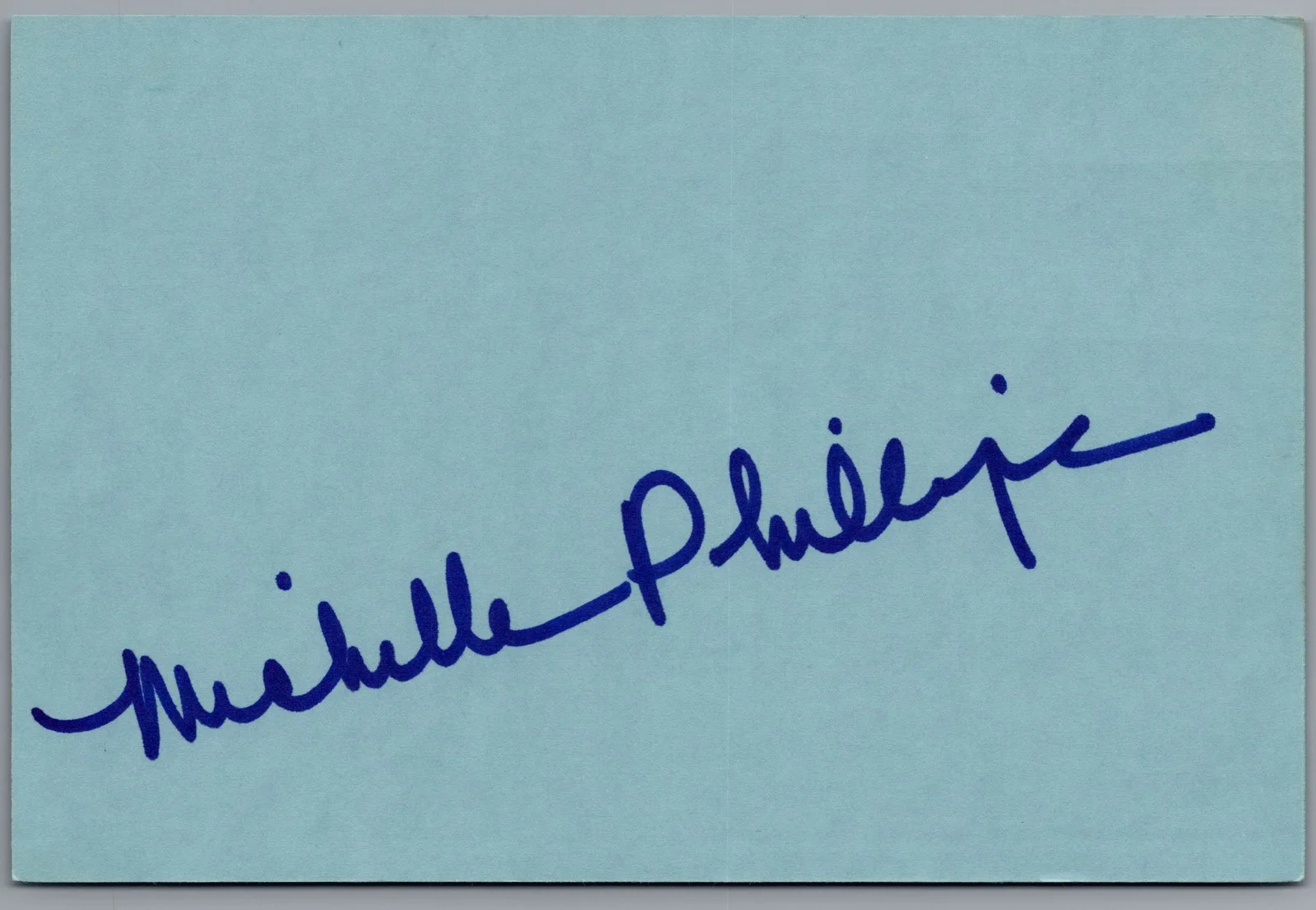 Michelle Phillips — Michelle Phillips Signed 4x6 Index Card Mamas & The Papas Autographed