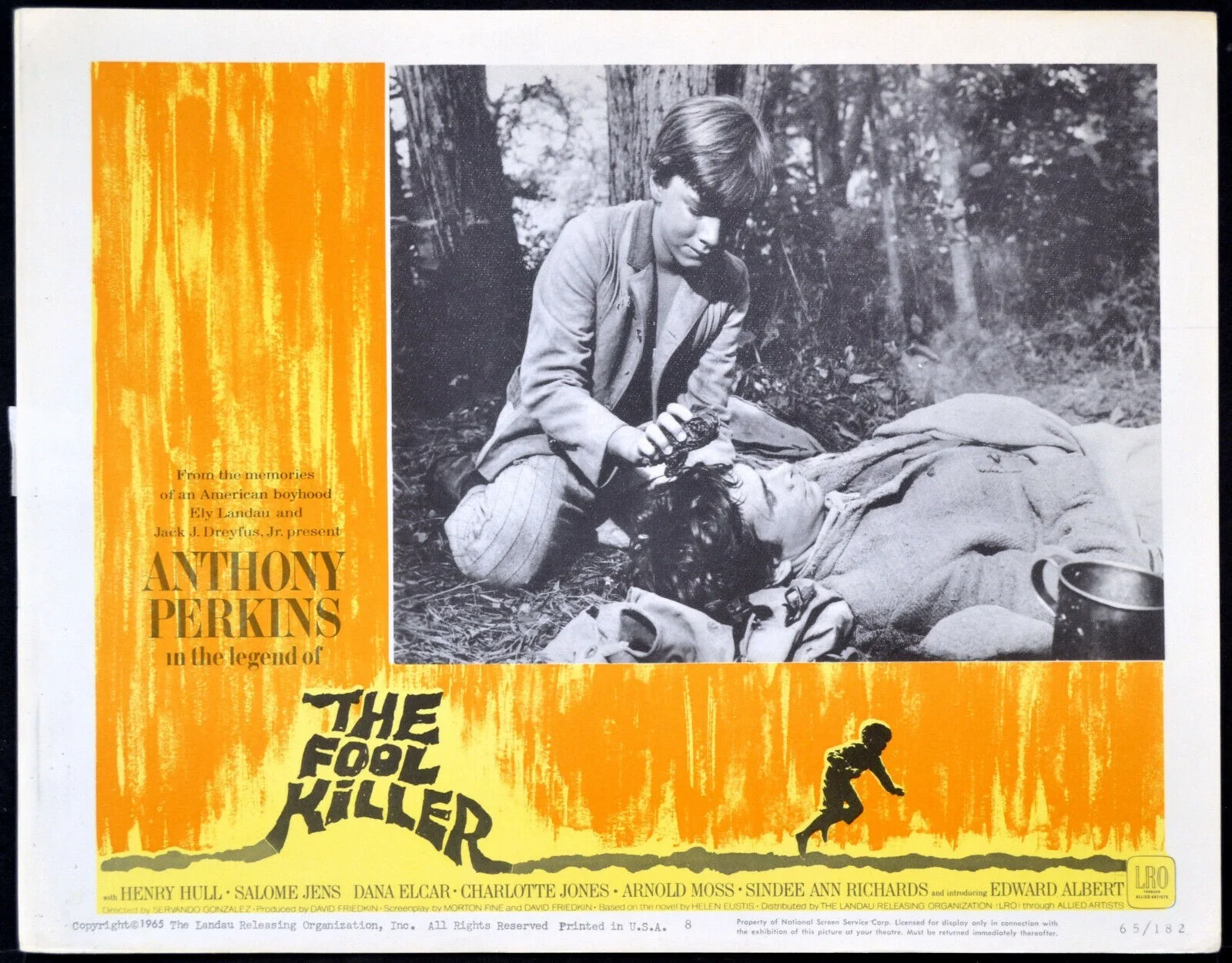 FOOL KILLER 1965 Anthony Perkins, Edward Albert, Dana Elcar 2 LOBBY CARDS, image 2
