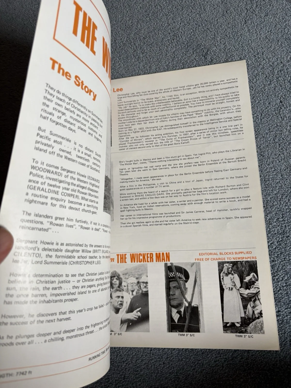 The Wicker Man British Press Campaign Book 1973 Very Good Condition, image 5