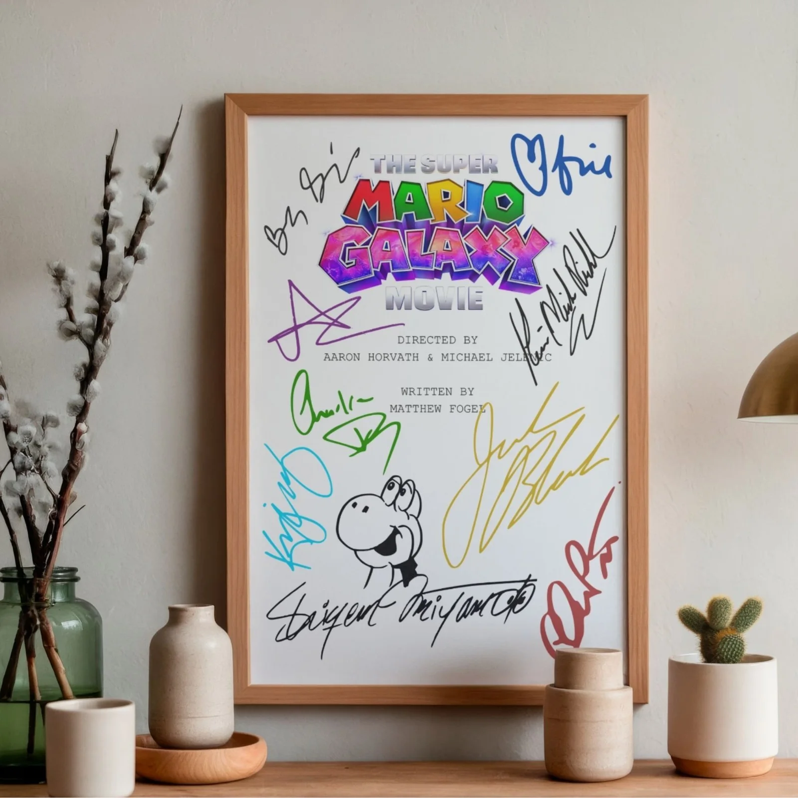 Super Mario Galaxy Movie Signed Script Movie Poster Autograph Print Jack Black, изображение 2