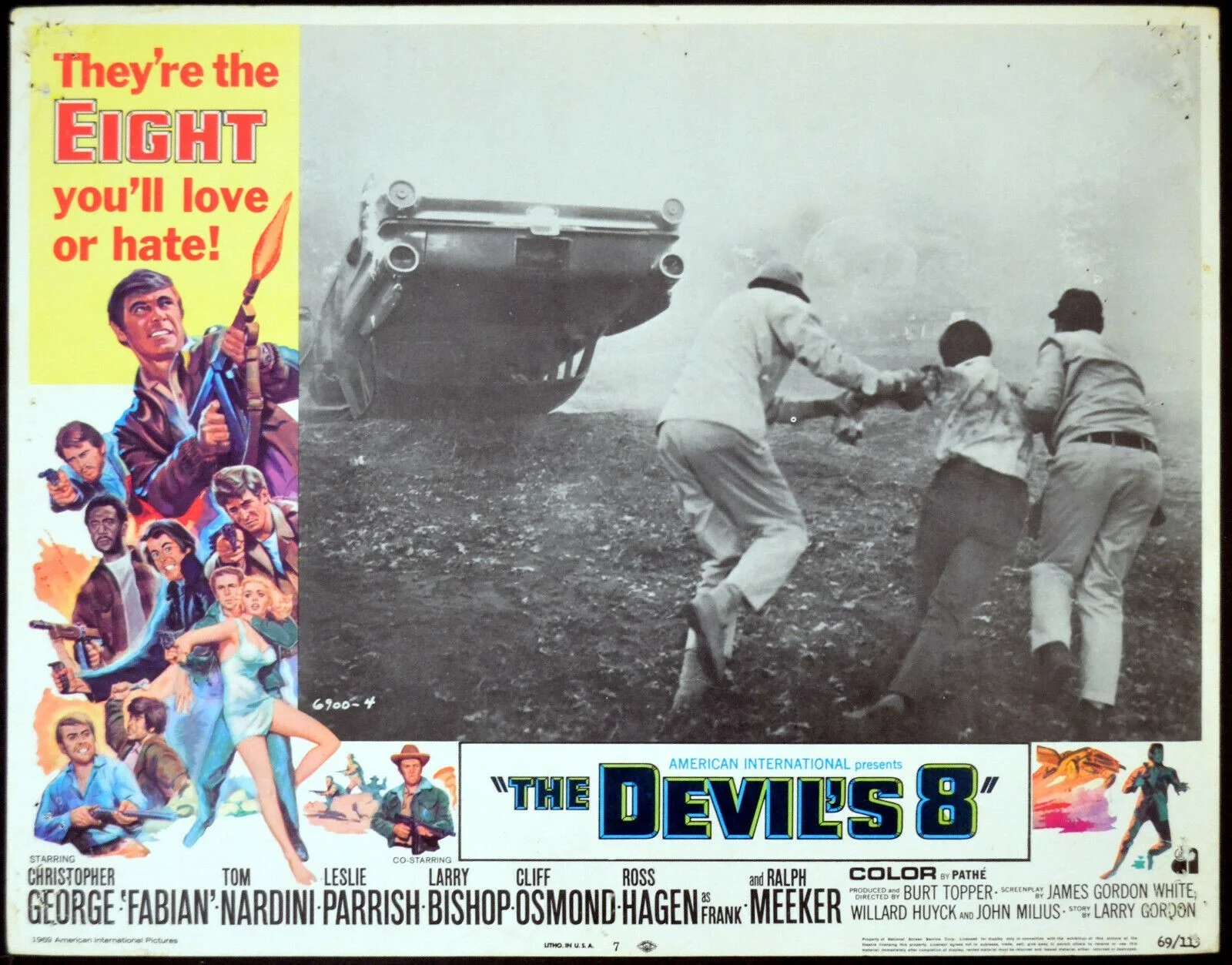 DEVIL’S 8 1969 Christopher George, Fabian, Leslie Parrish 3 LOBBY CARDS, image 2