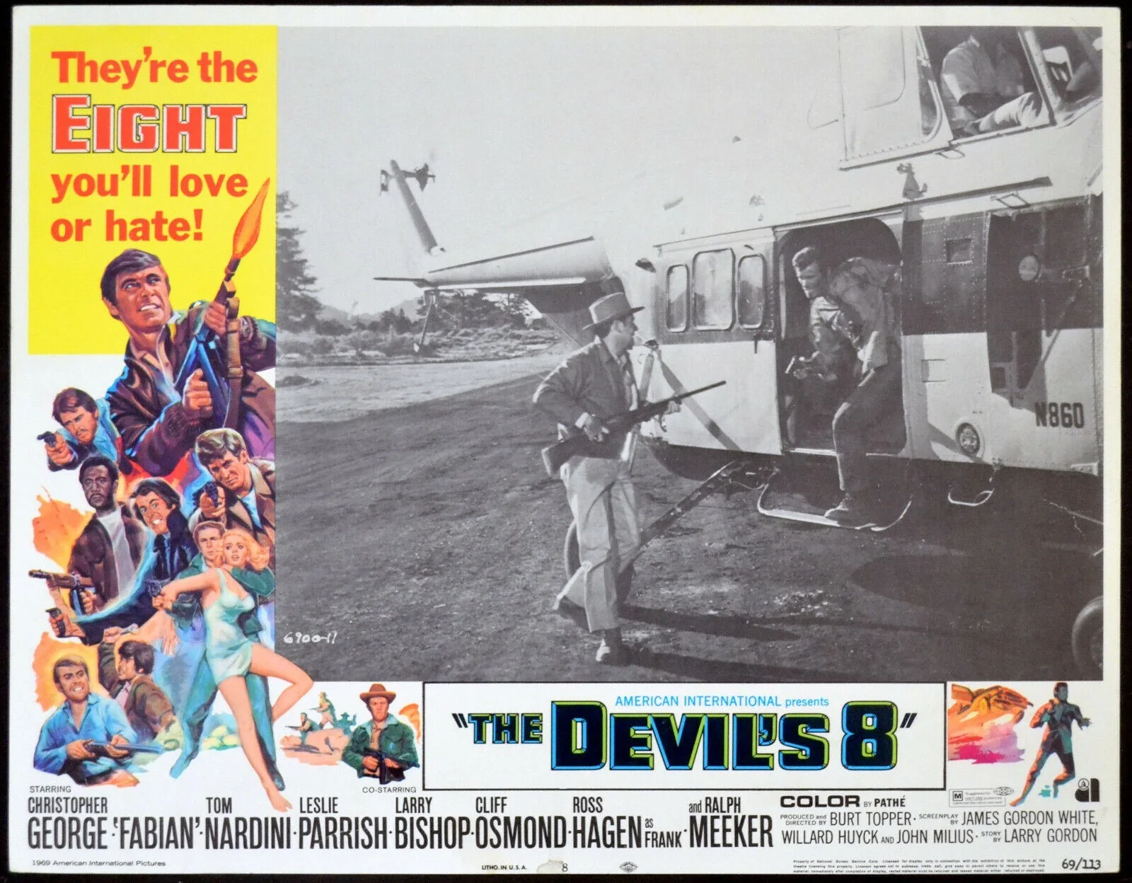 DEVIL’S 8 1969 Christopher George, Fabian, Leslie Parrish 3 LOBBY CARDS, image 3