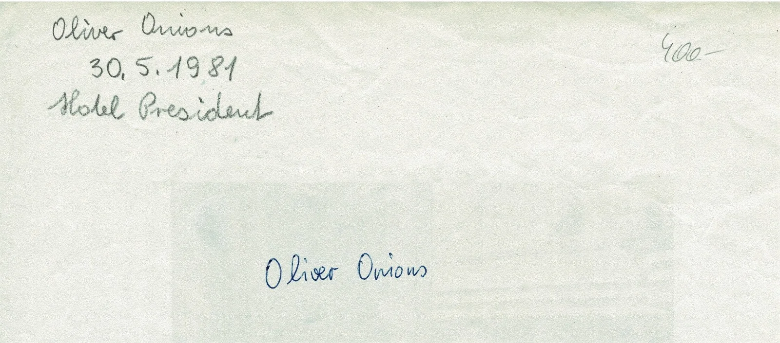 Autograph Oliver Onions Signed A4 Sheet Guido & Maurizio De Angelis 1981 CoA, image 3
