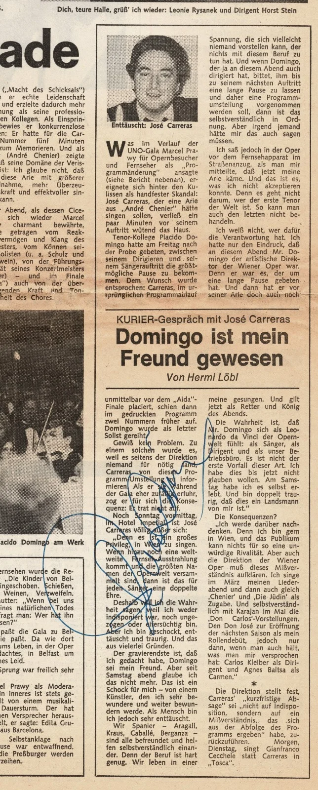 Lot of 2 Autographs Placido Domingo & José Carreras Opera Tenors 1978-79 CoA, изображение 2