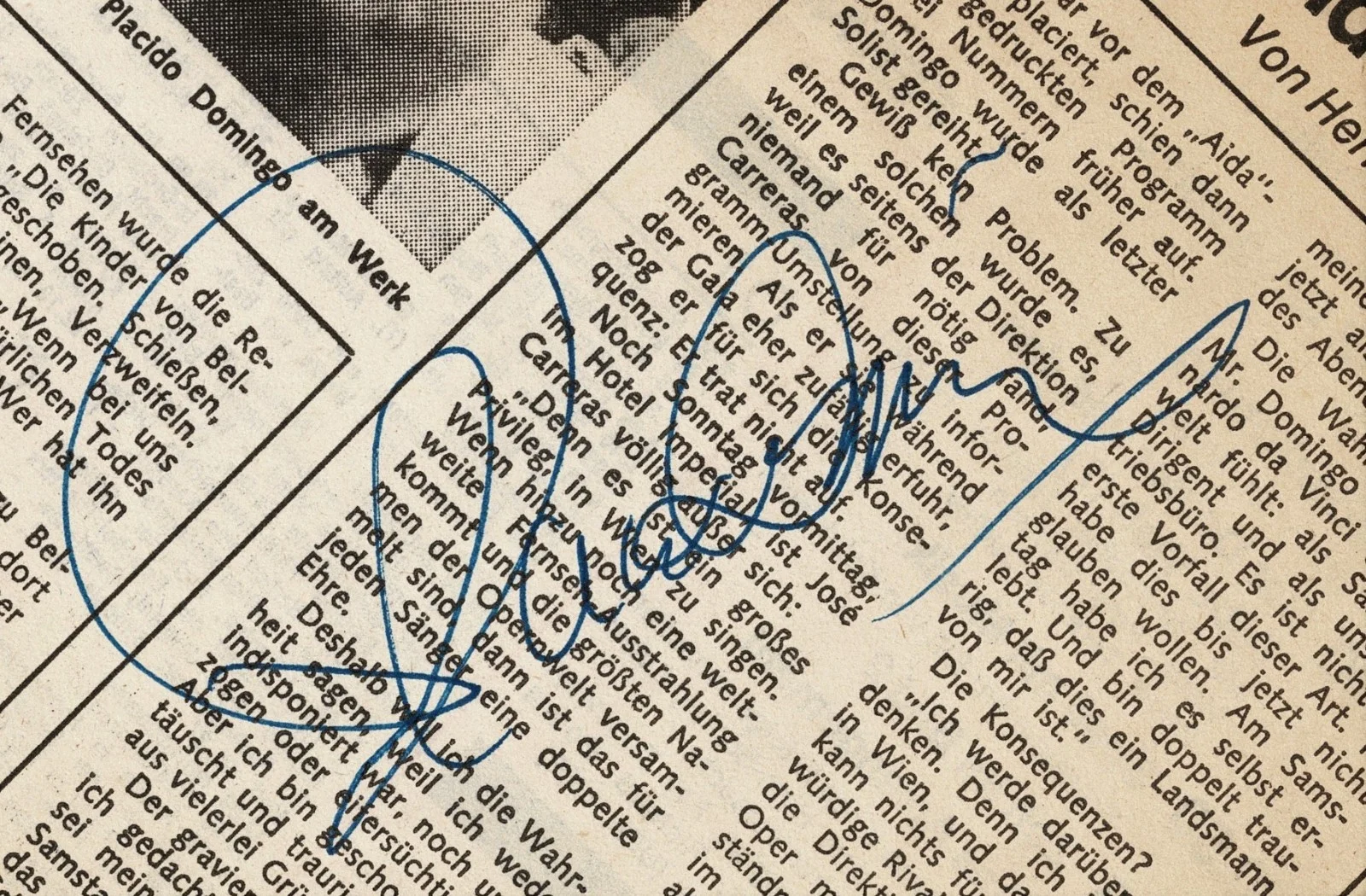 Lot of 2 Autographs Placido Domingo & José Carreras Opera Tenors 1978-79 CoA, изображение 3