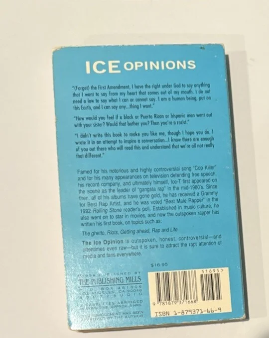 ICE T The ICE Opinion Hardcover Book First Edition Told to Heidi Siegmund 1994, изображение 3