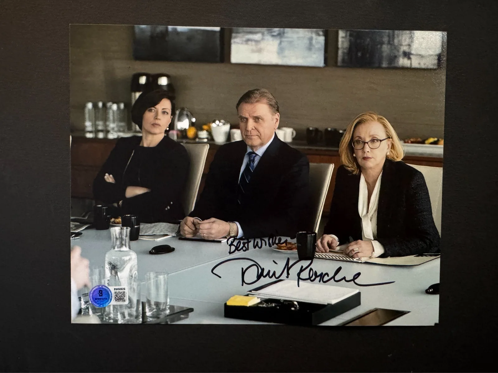 David Rasche — David Rasche Rare autographed signed Succession ROYCO 8x10 photo Beckett BAS coa