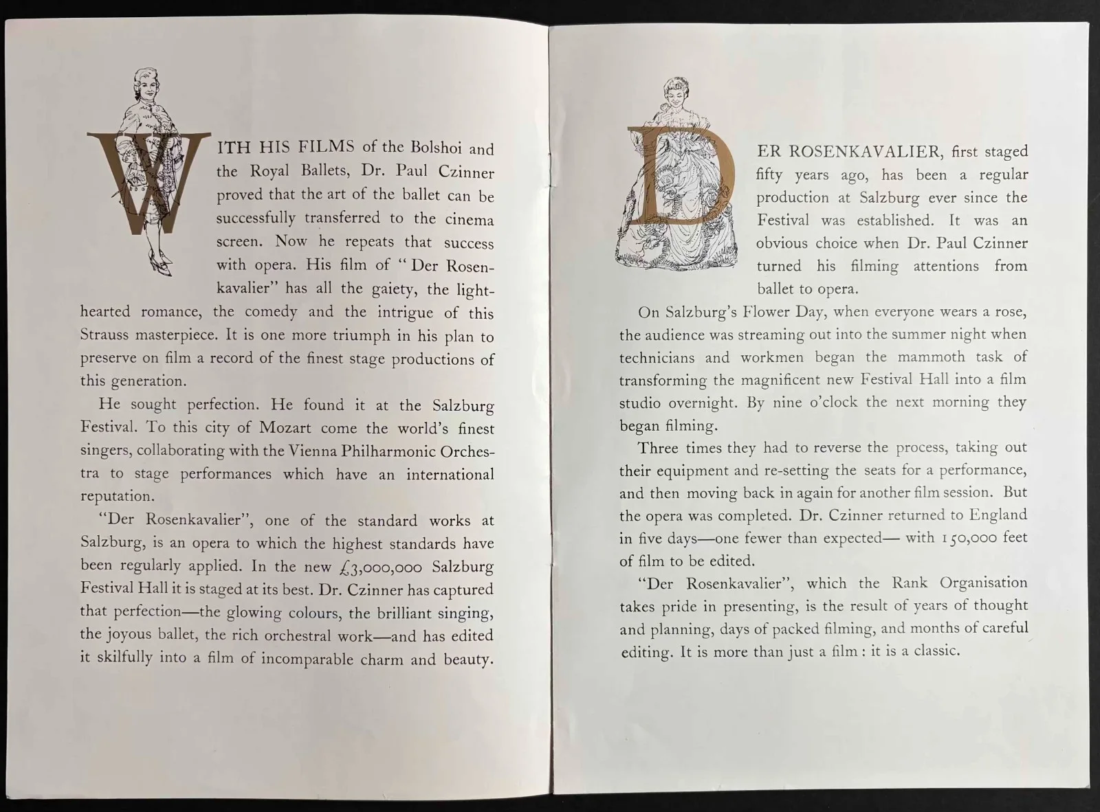 Der Rosenkavalier ORIGINAL Film Movie Brochure Elizabeth Schwarzkopf 1961, изображение 2