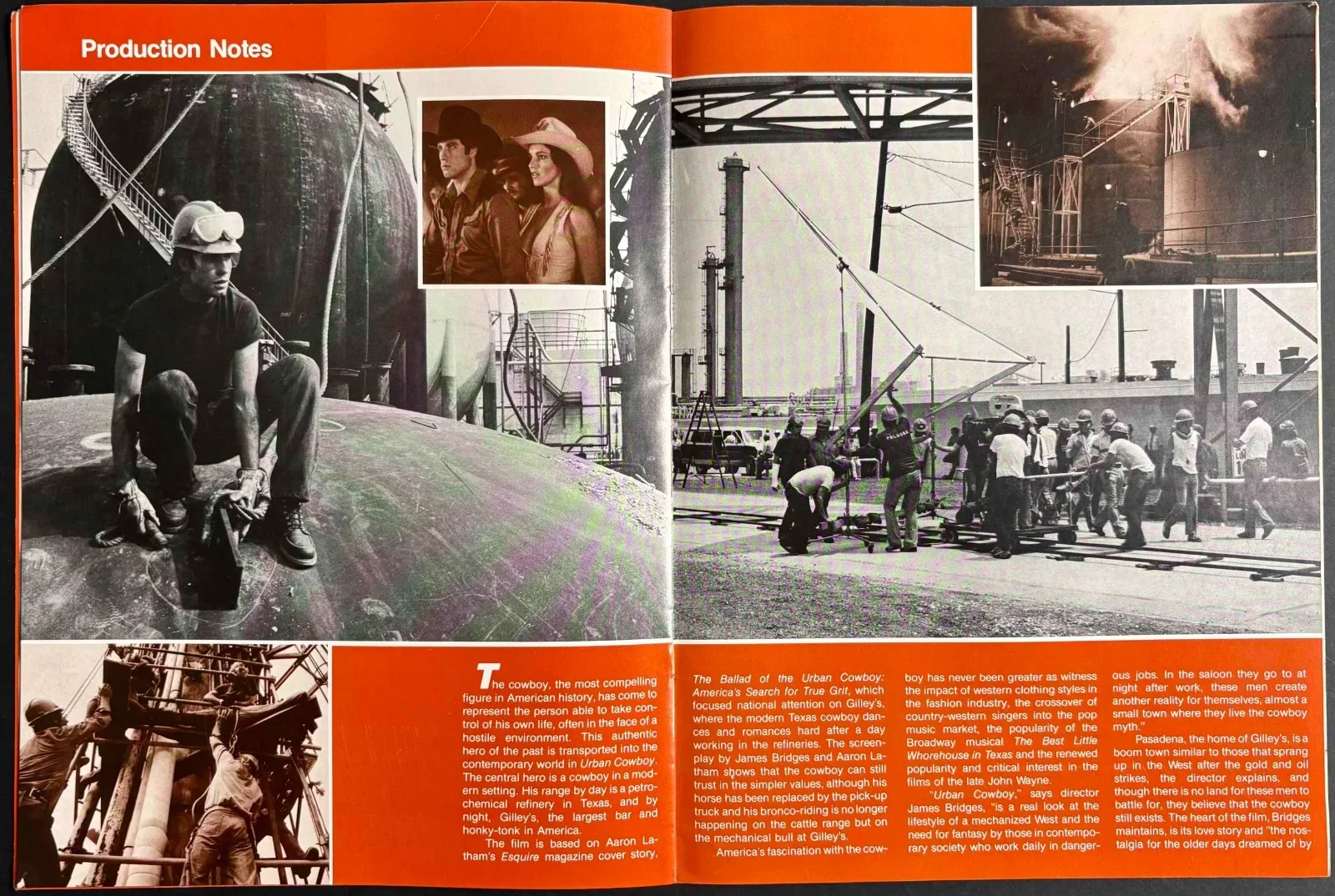 Urban Cowboy ORIGINAL Film Movie Brochure John Travolta 1980, изображение 3