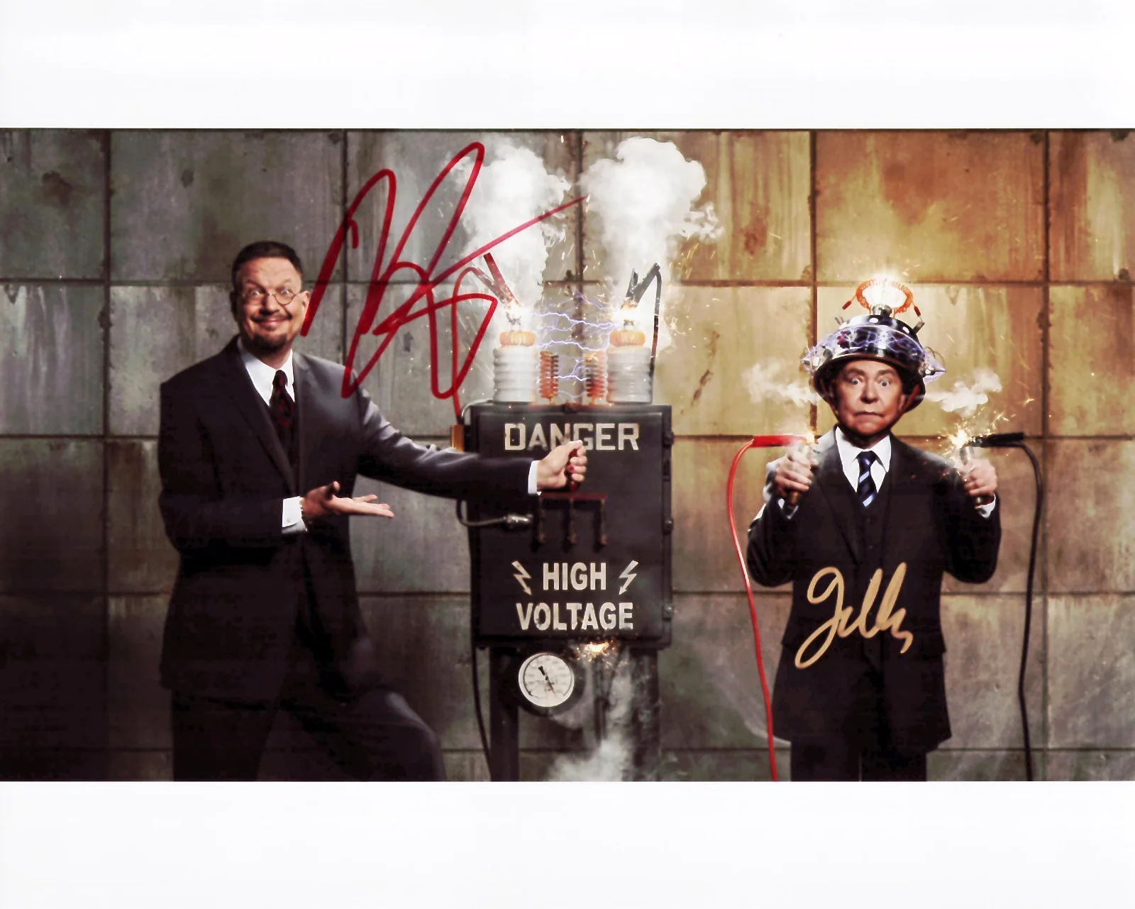 Penn and Teller — Penn and Teller signed autographed 8x10 Photo Vegas Magicians Extraordinaire