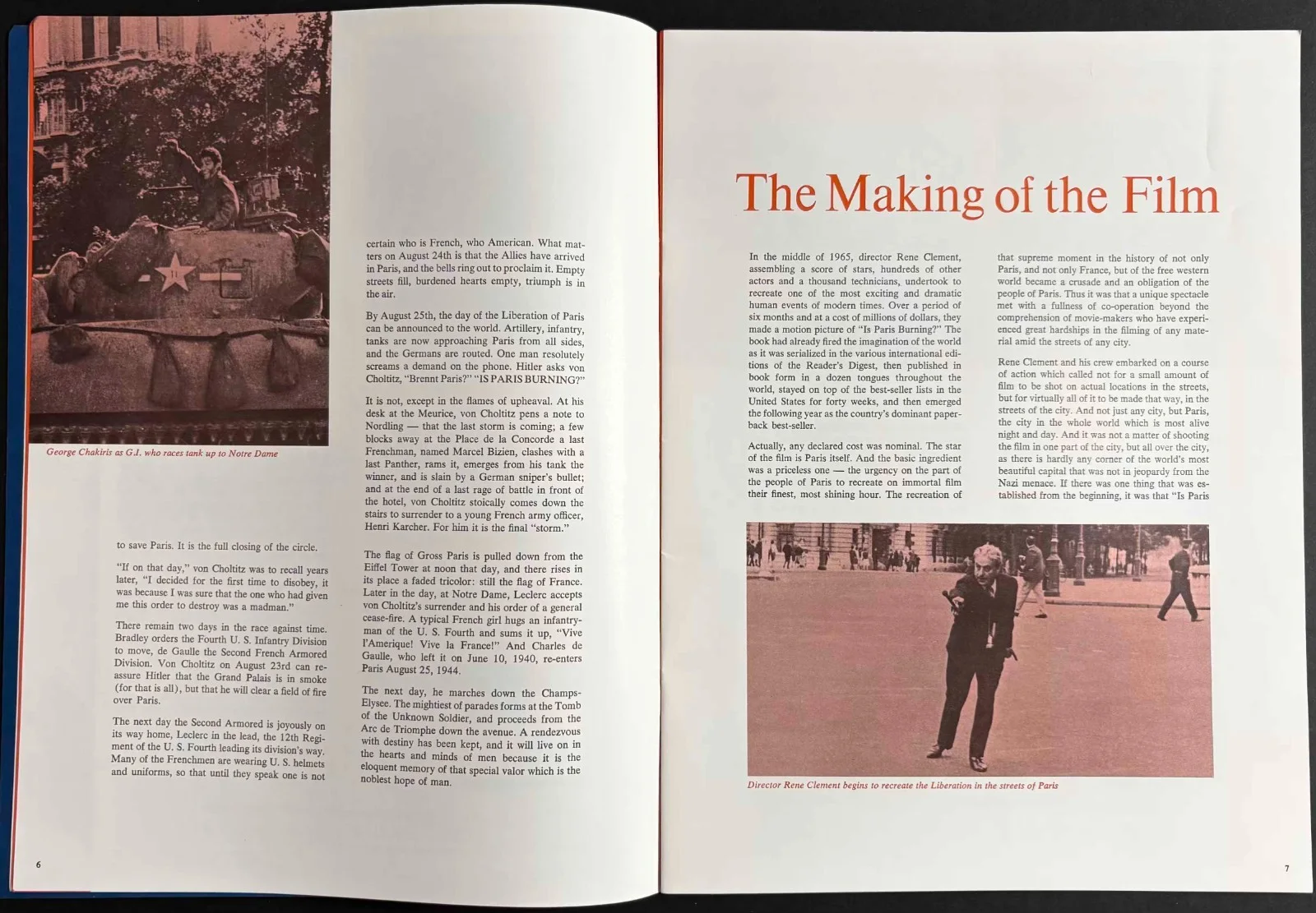 Is Paris Burning? ORIGINAL Film Movie Brochure Alain Delon Kirk Douglas 1966, изображение 3