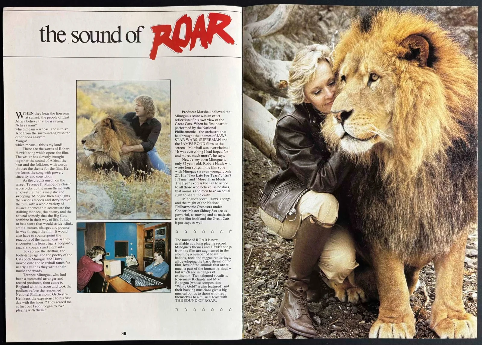 Roar ORIGINAL Film Movie Brochure Tippi Hedren Melanie Griffith 1981, изображение 3