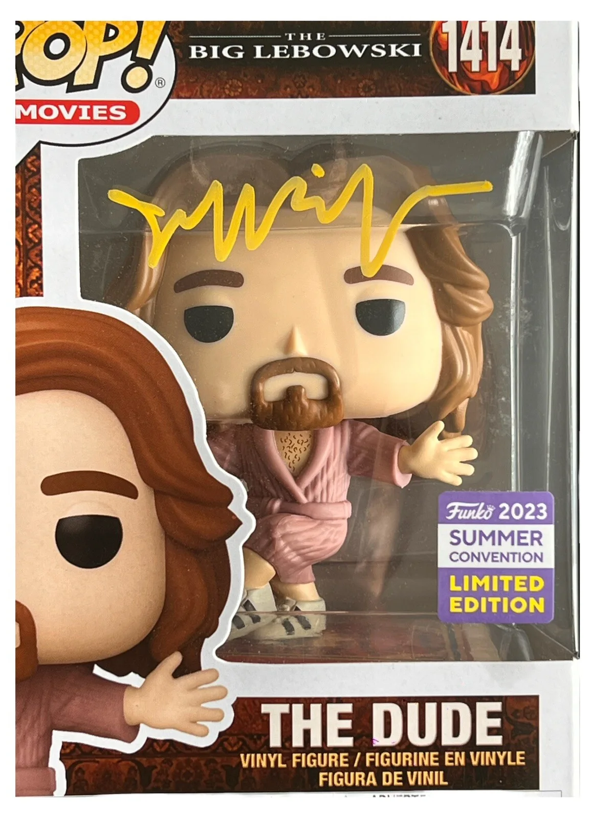 Jeff Bridges — JEFF BRIDGES SIGNED THE DUDE FUNKO 1414 THE BIG LEBOWSKI AUTOGRAPH BECKETT COA, image 3
