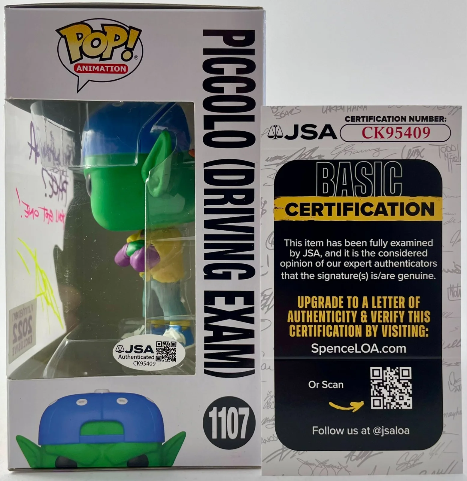 Chris Sabat — Chris Sabat Signed Dragon Ball Z Piccolo Driving Exam FE Funko POP Vinyl JSA COA, изображение 3