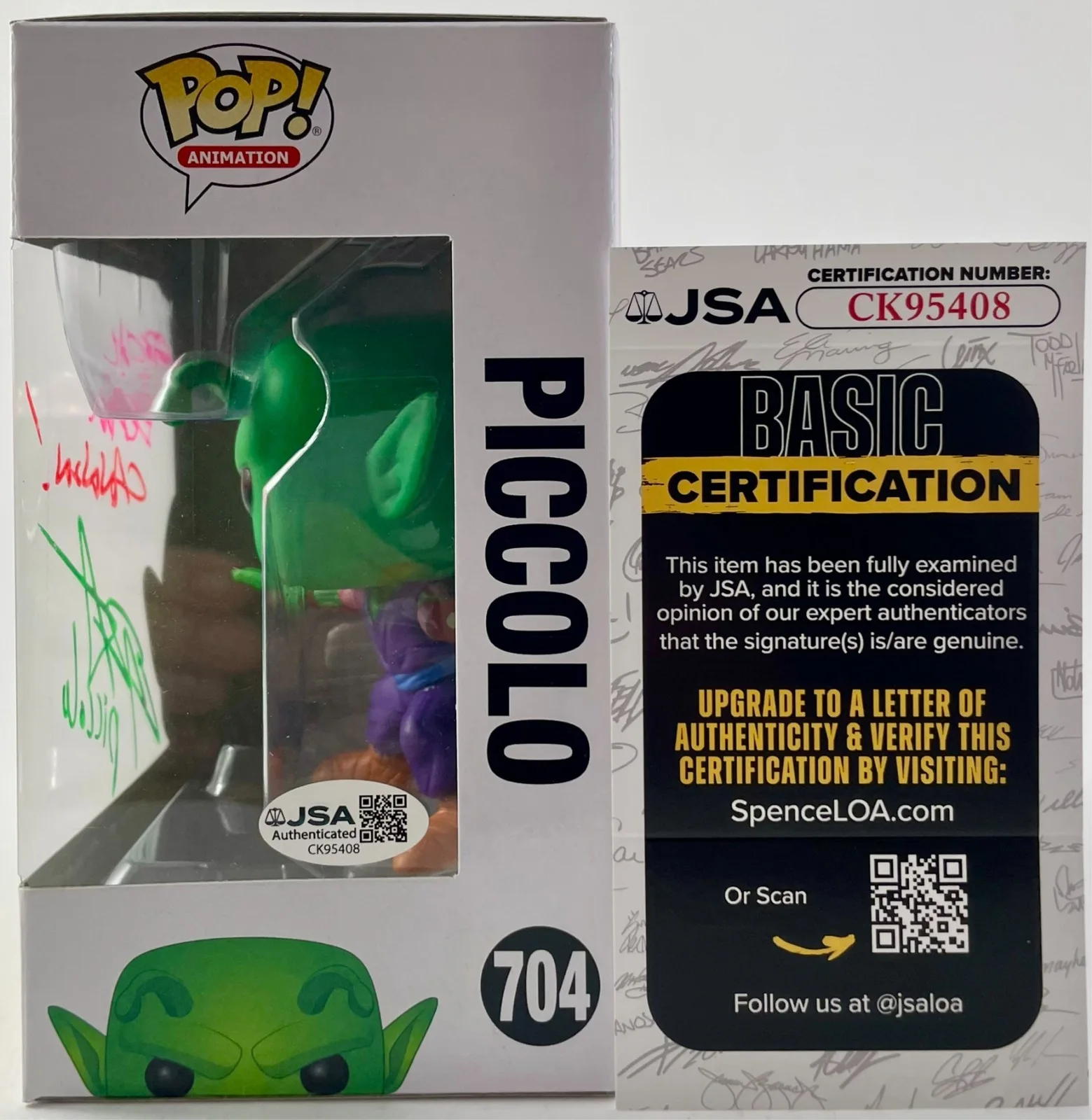 Chris Sabat — Chris Sabat Signed Dragon Ball Z Piccolo Funko POP! Vinyl 704 Autograph JSA COA, image 3