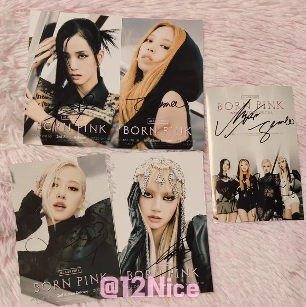 BLACKPINK — Blackpink-Jennie Lisa Rose Jisoo Autographed Hand Signed Photo 4*6, image 2