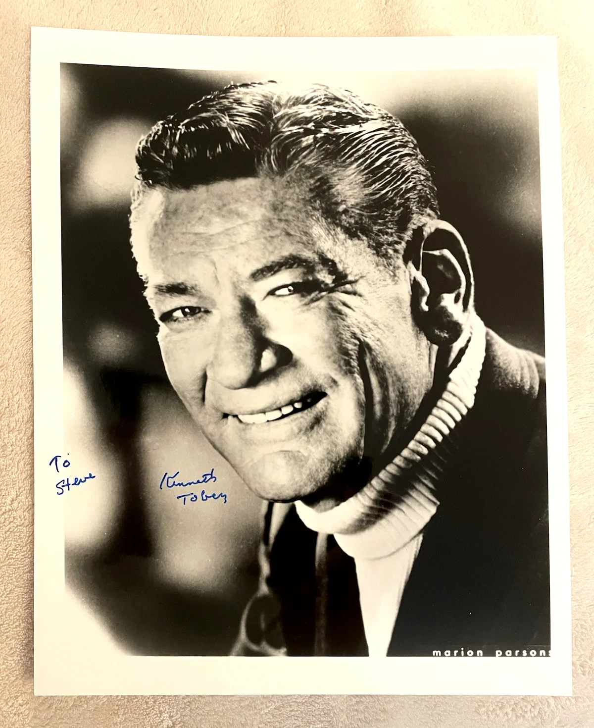 Kenneth Tobey — Kenneth Tobey 8x10" B&W autographed photo