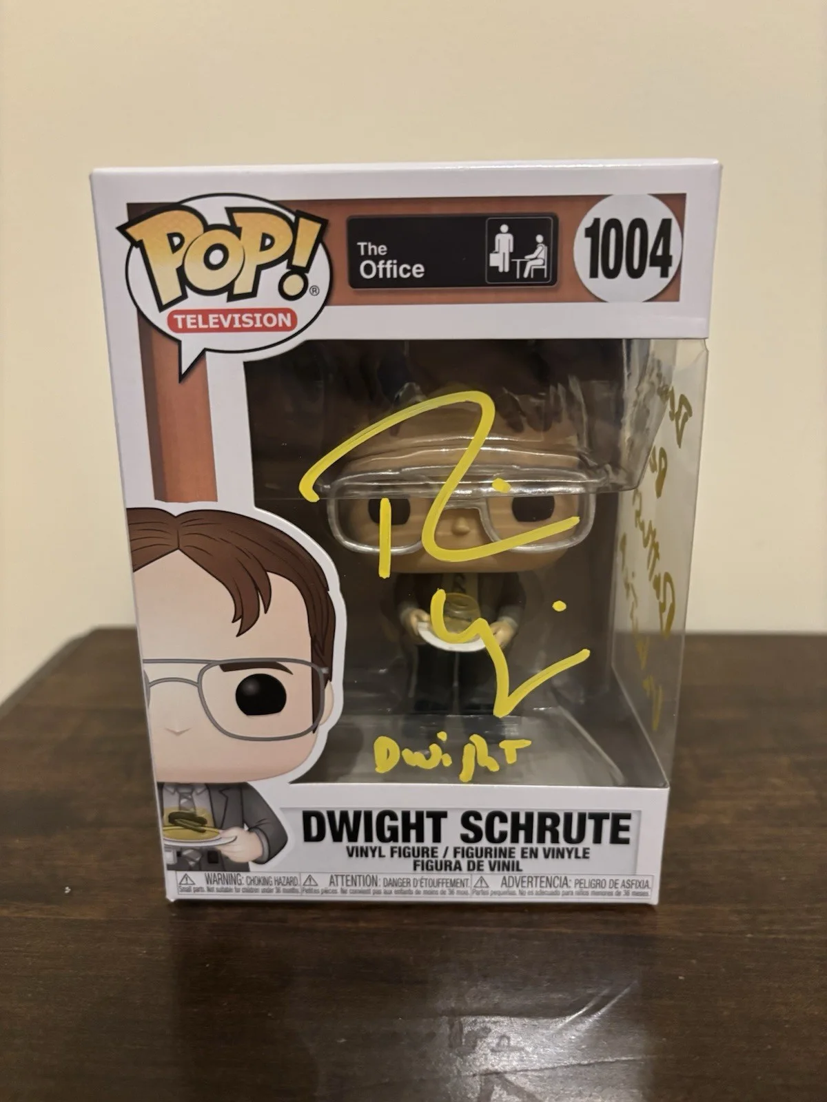 Rainn Wilson — Rainn Wilson Signed Dwight Schrute Funko Pop 1004 The Office Autograph Quote