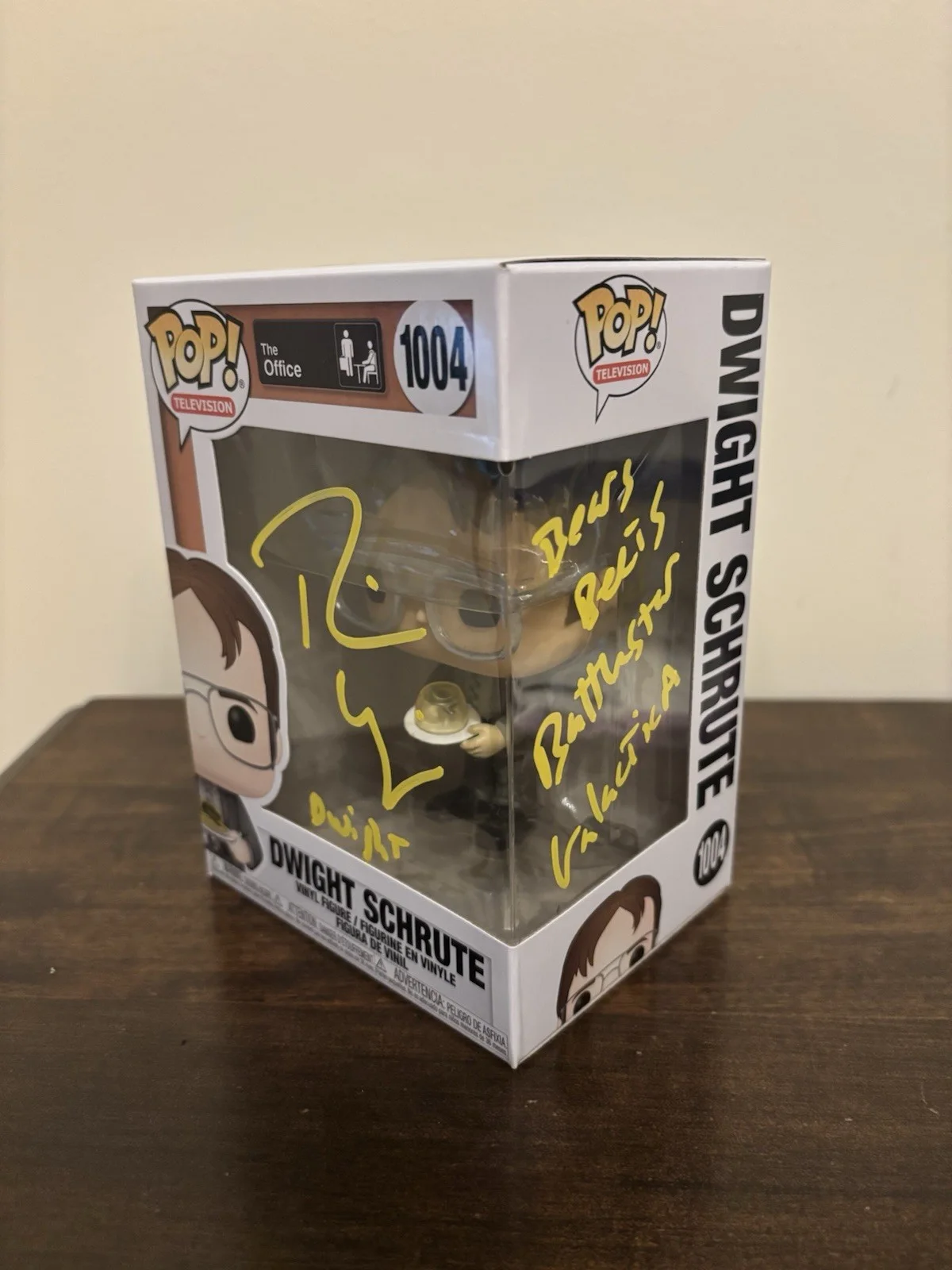 Rainn Wilson — Rainn Wilson Signed Dwight Schrute Funko Pop 1004 The Office Autograph Quote, изображение 2