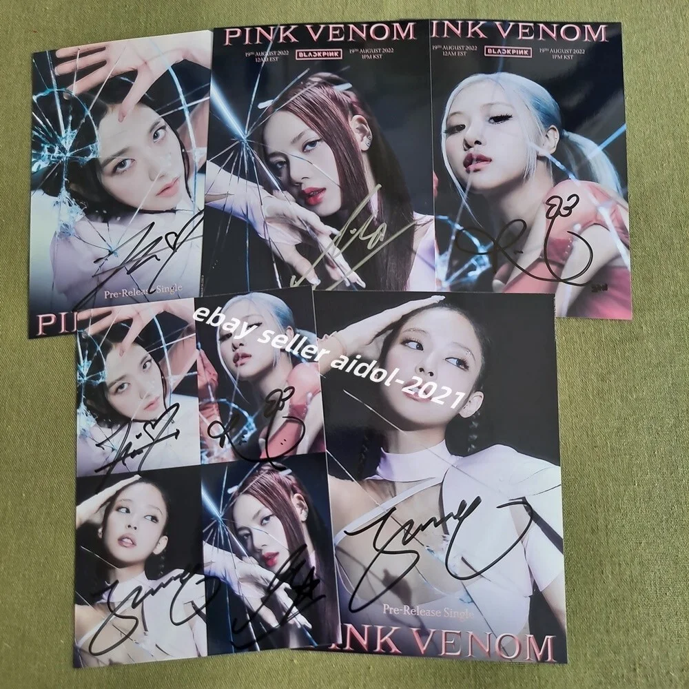 Blackpink ROSE JENNIE JISOO PINK VENOM PHOTO 4*6 AUTOGRAPHED K-POP, изображение 2