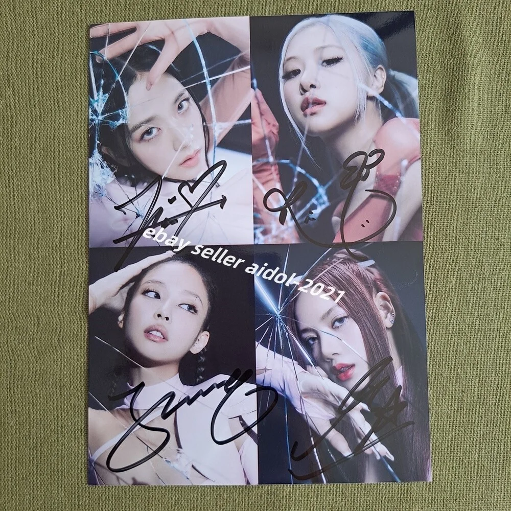 Blackpink ROSE JENNIE JISOO PINK VENOM PHOTO 4*6 AUTOGRAPHED K-POP, изображение 3