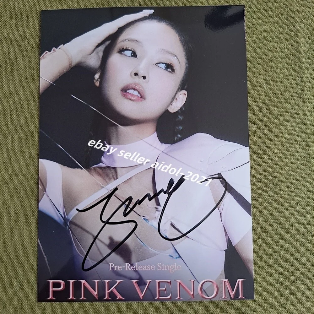 Blackpink ROSE JENNIE JISOO PINK VENOM PHOTO 4*6 AUTOGRAPHED K-POP, изображение 4