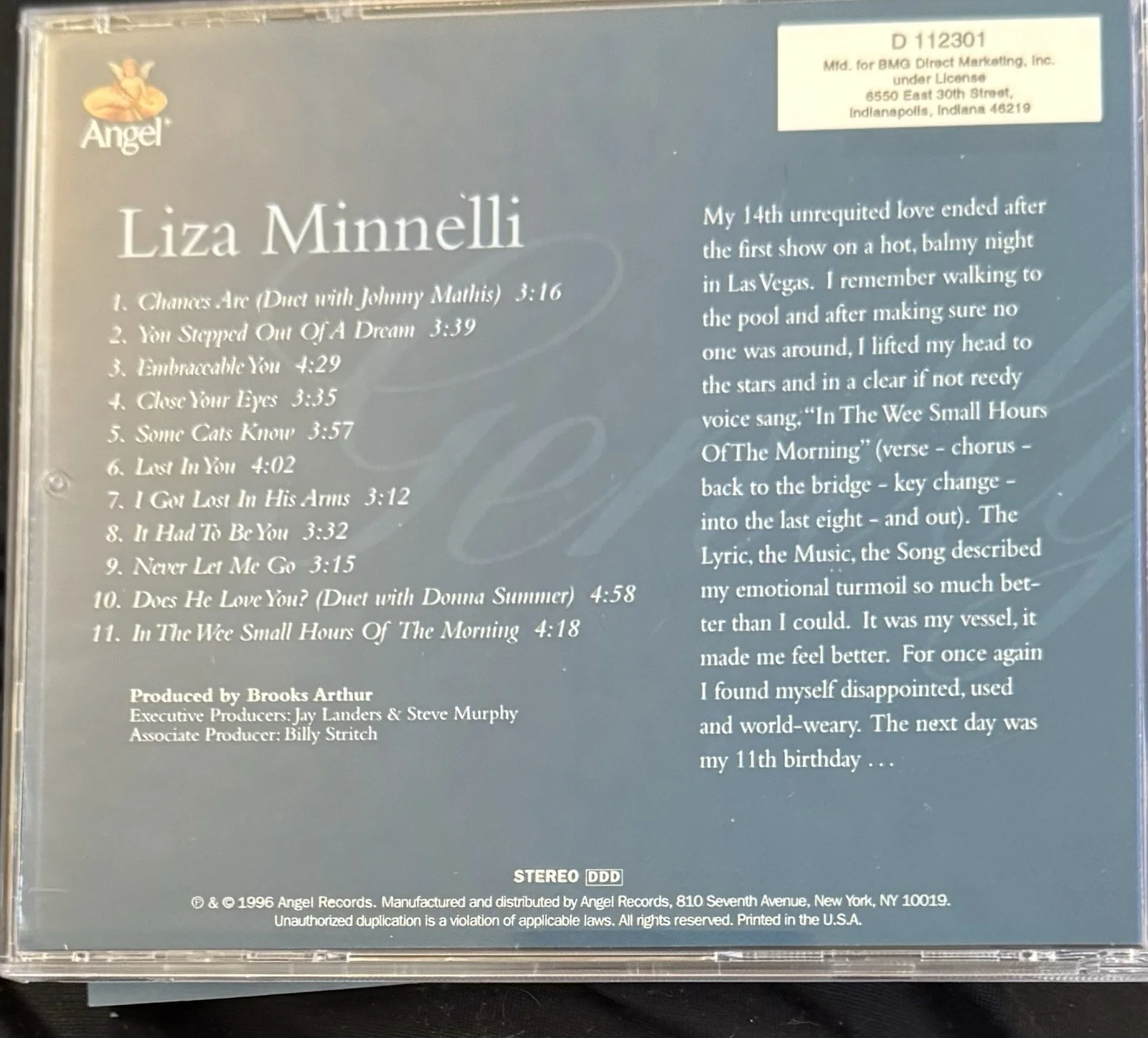 Liza Minnelli Signed Autographed Cd , Gently, Icon , Broadway, image 2